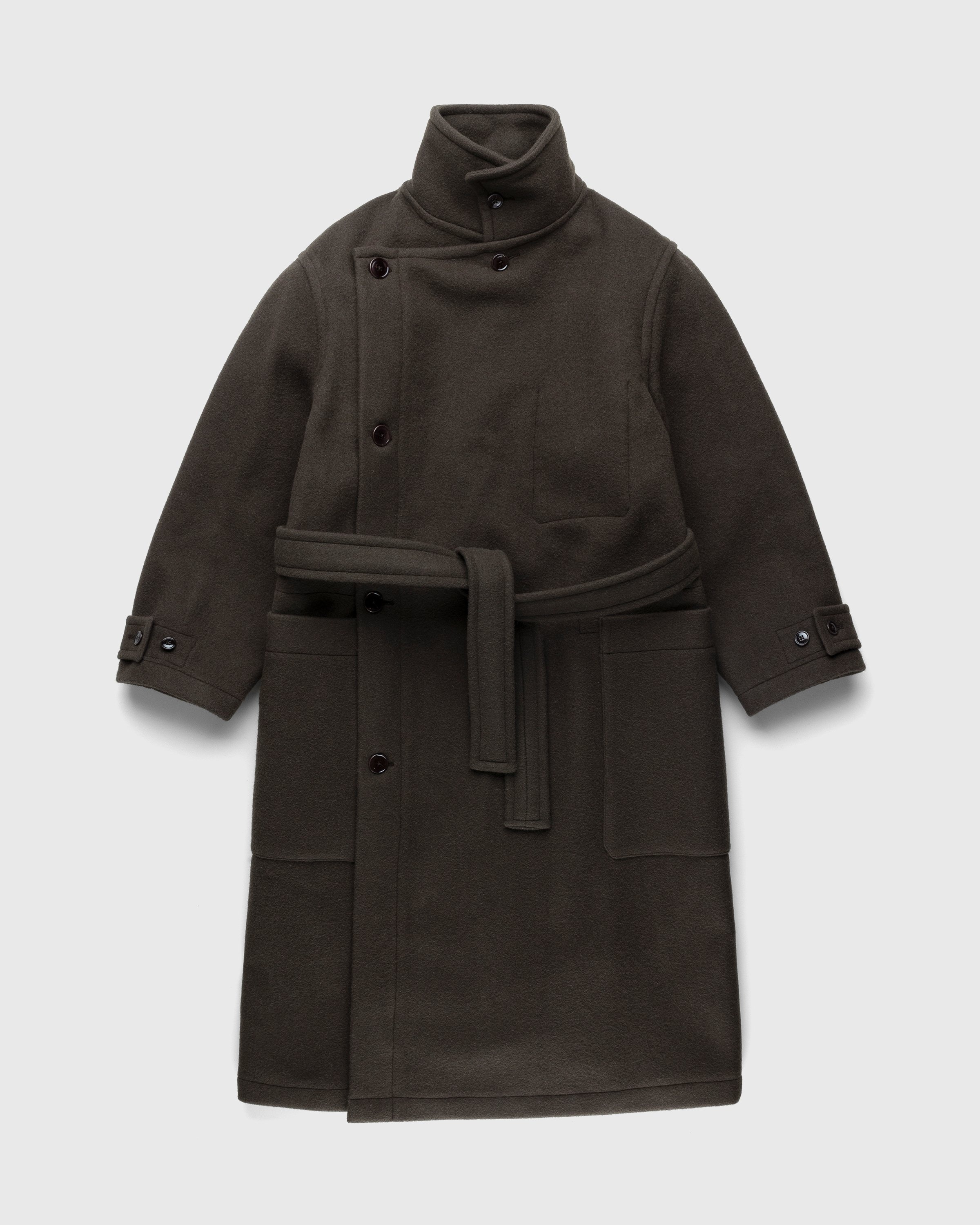 Lemaire Wool Wrap Coat Green Highsnobiety Shop