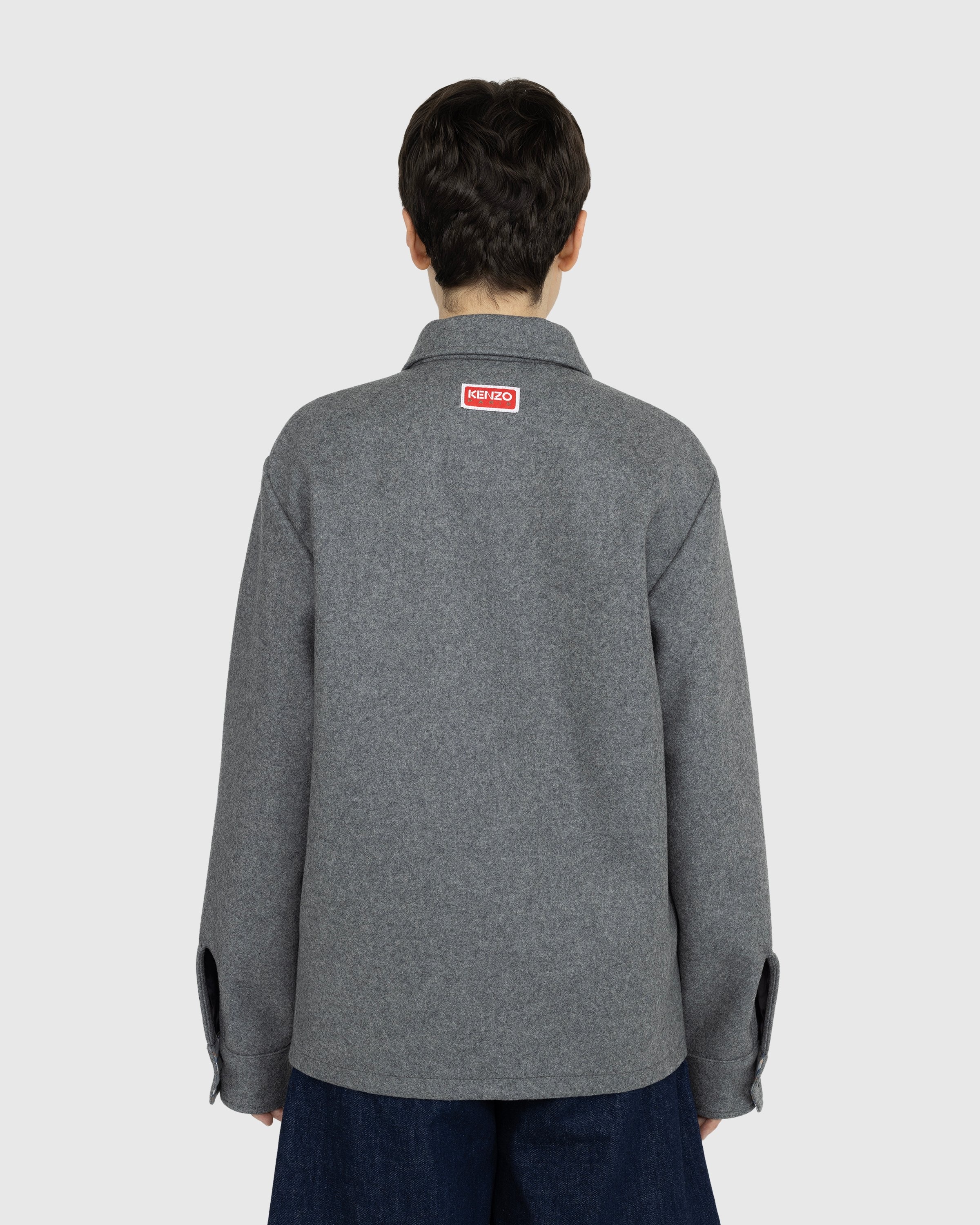 Kenzo – Wool ‘BOKE FLOWER 2.0’ Overshirt - Shirts - Grey - Image 4