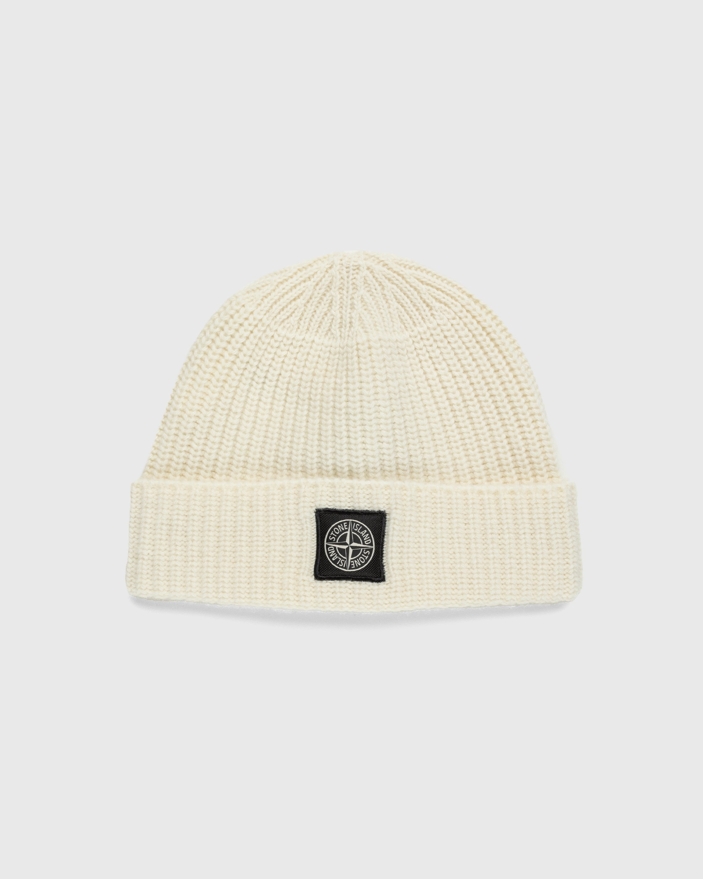 Stone Island Ribbed Wool Beanie Natural Highsnobiety Shop