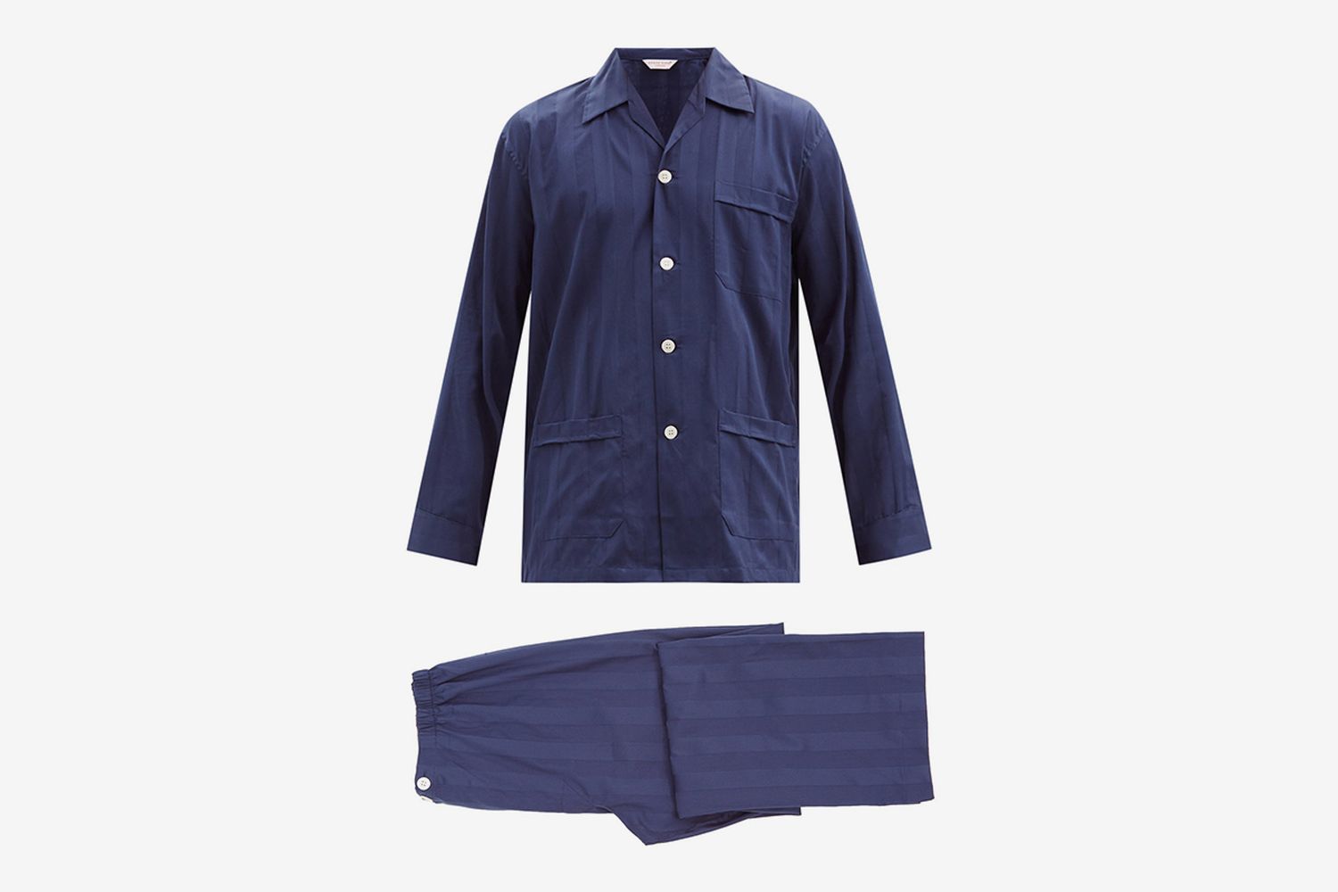 Lingfield Jacquard-Stripe Cotton Pyjamas