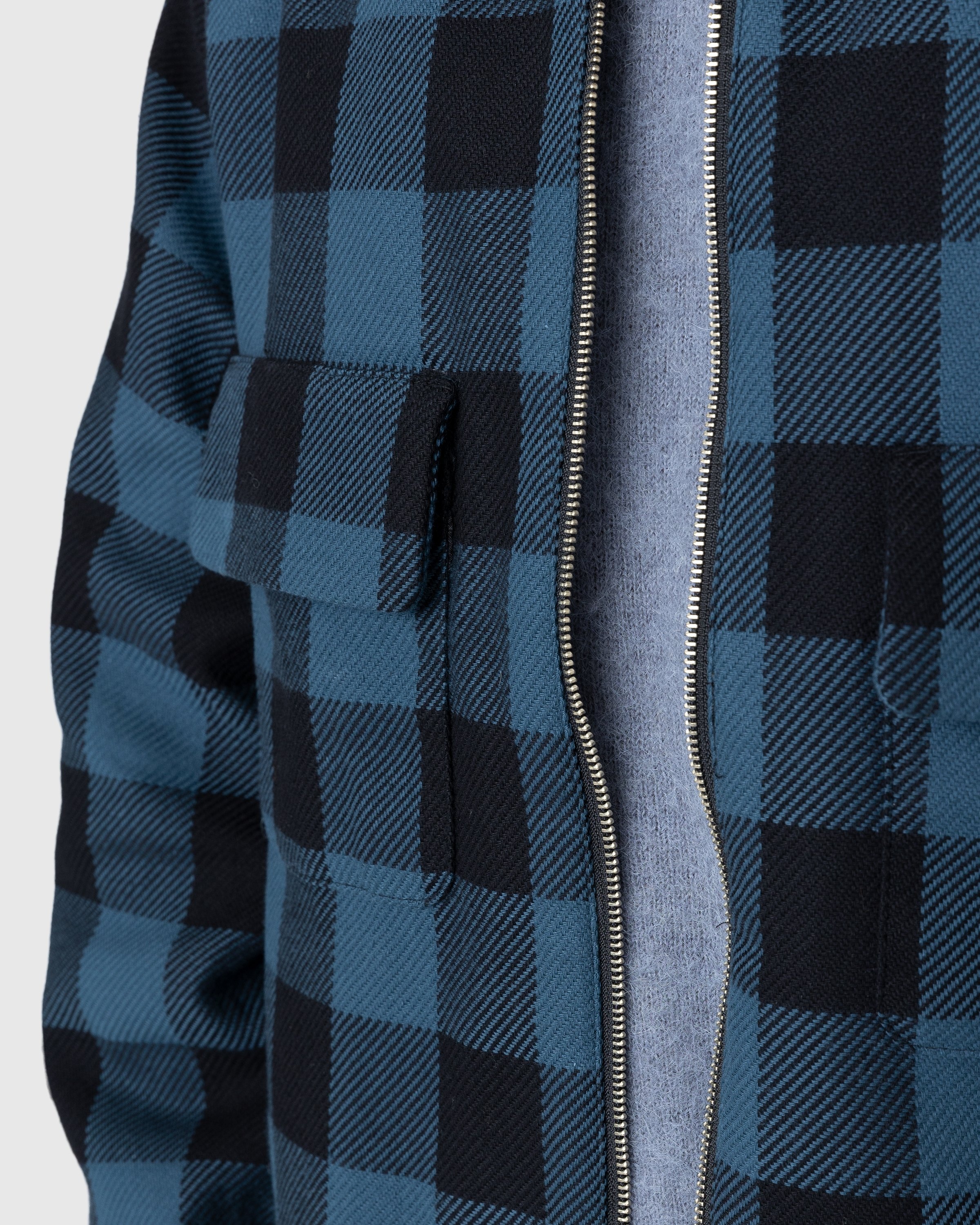 Highsnobiety – Buffalo Check Zip Shirt Navy - Shirts - Blue - Image 8