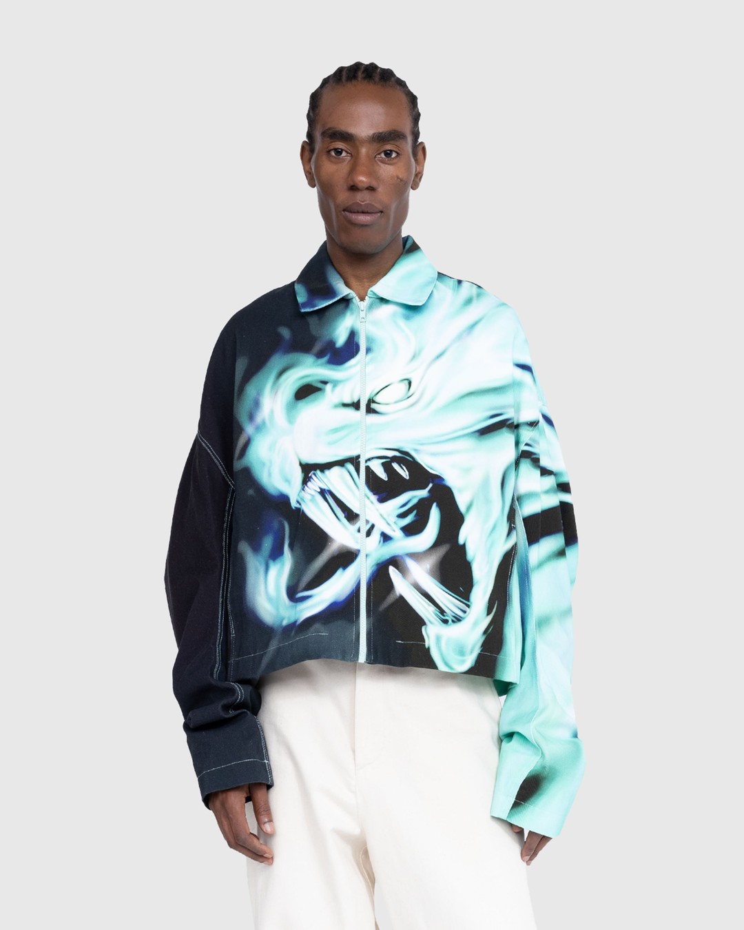 Gerrit Jacob – Printed Denim Jacket Mint - Outerwear - Green - Image 2