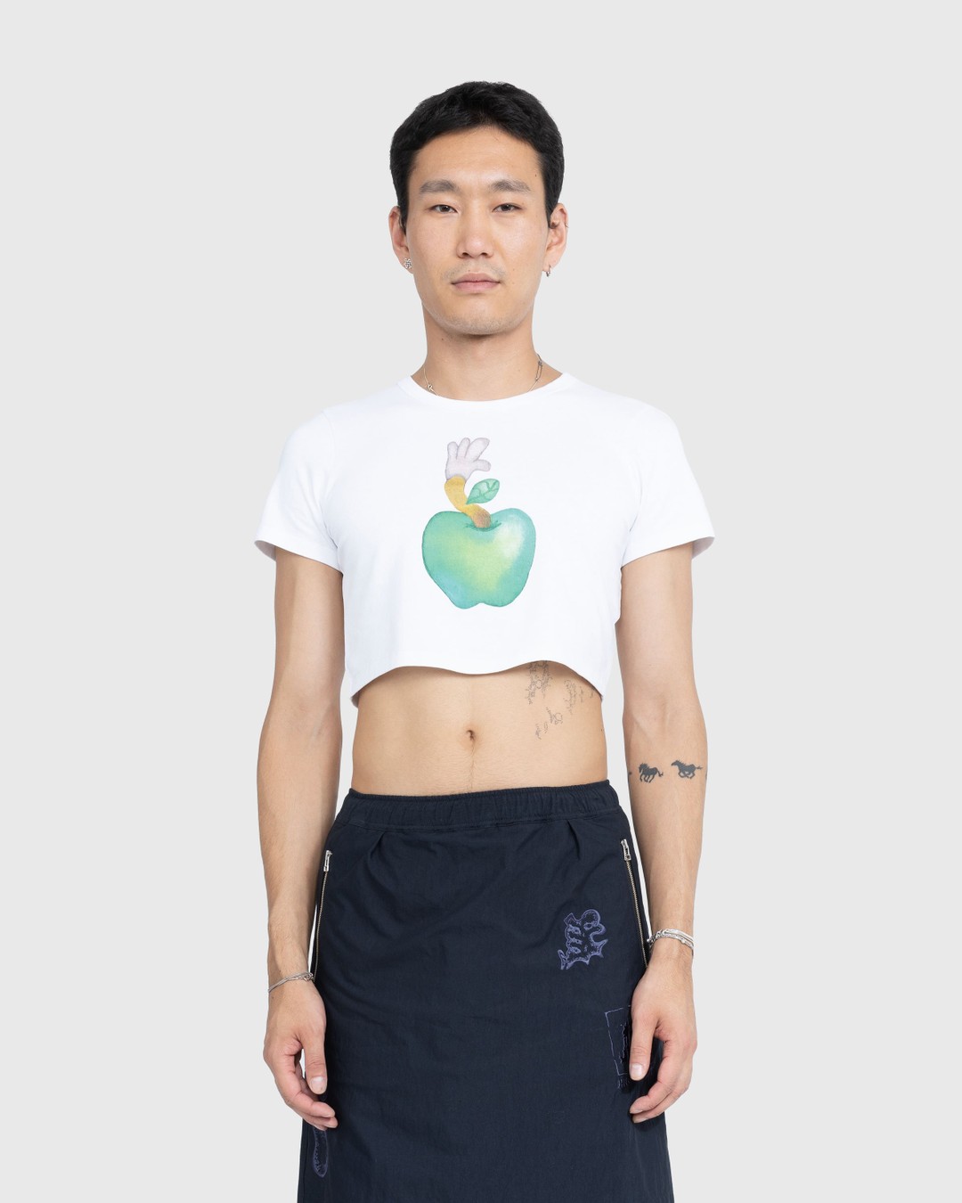 NTS x Highsnobiety – Apple Baby Tee White  - Tops - White - Image 3