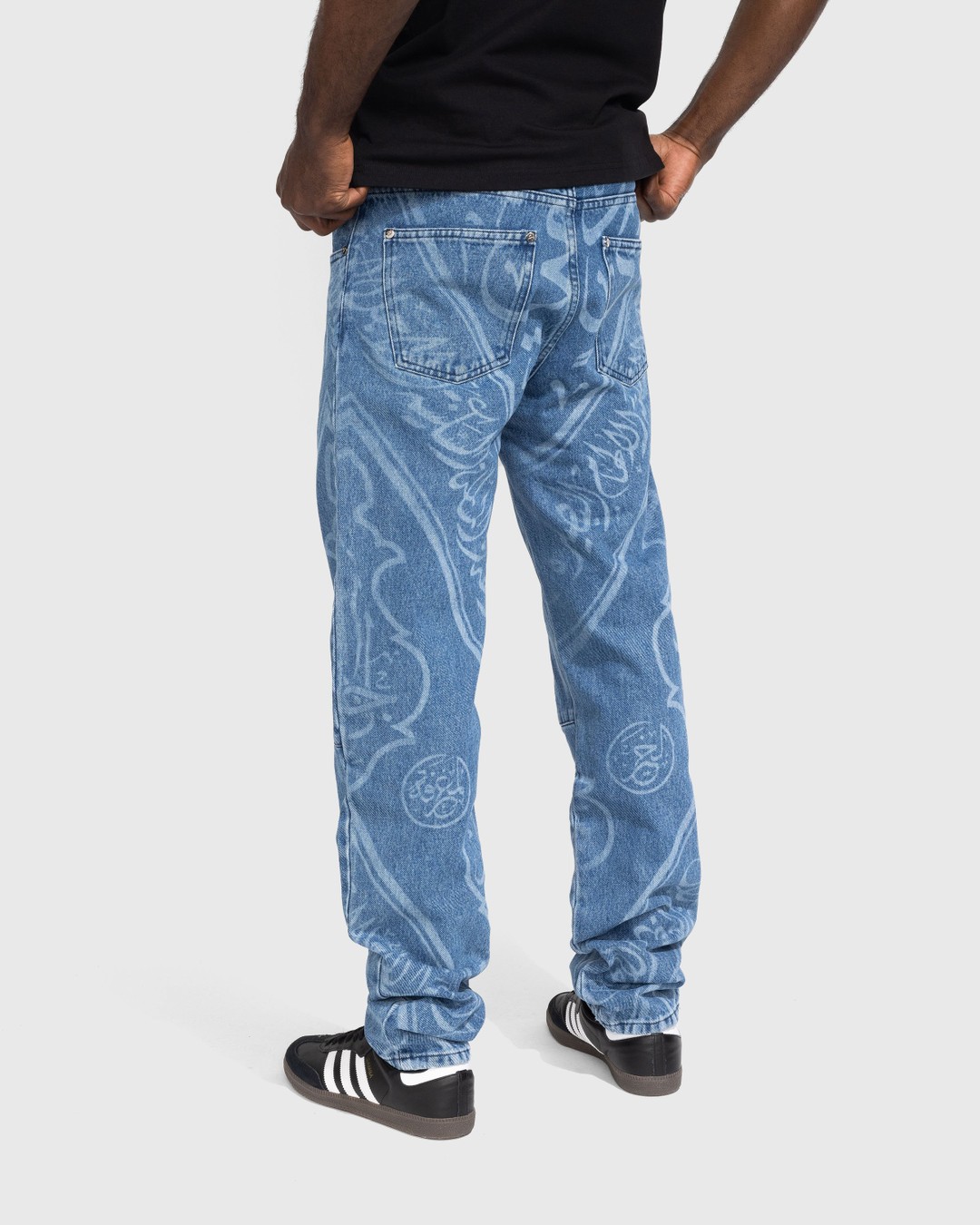 GmbH – Fatin Denim Trousers Indigo With Print - Pants - Blue - Image 3