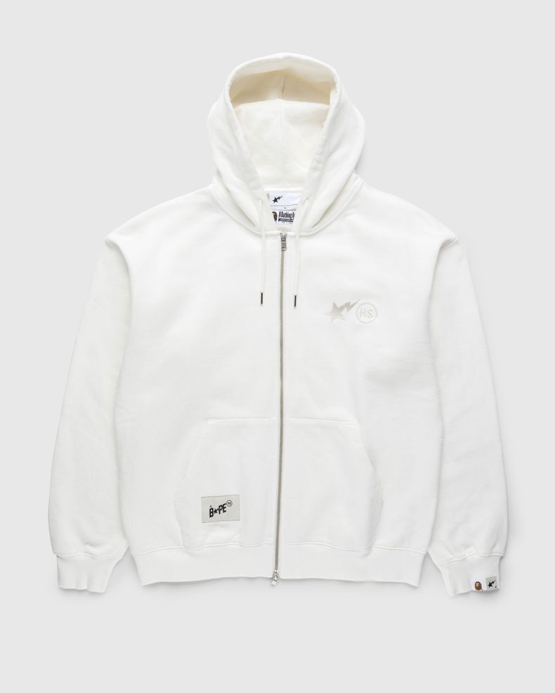 Heavy Washed Zip Hoodie Ivory