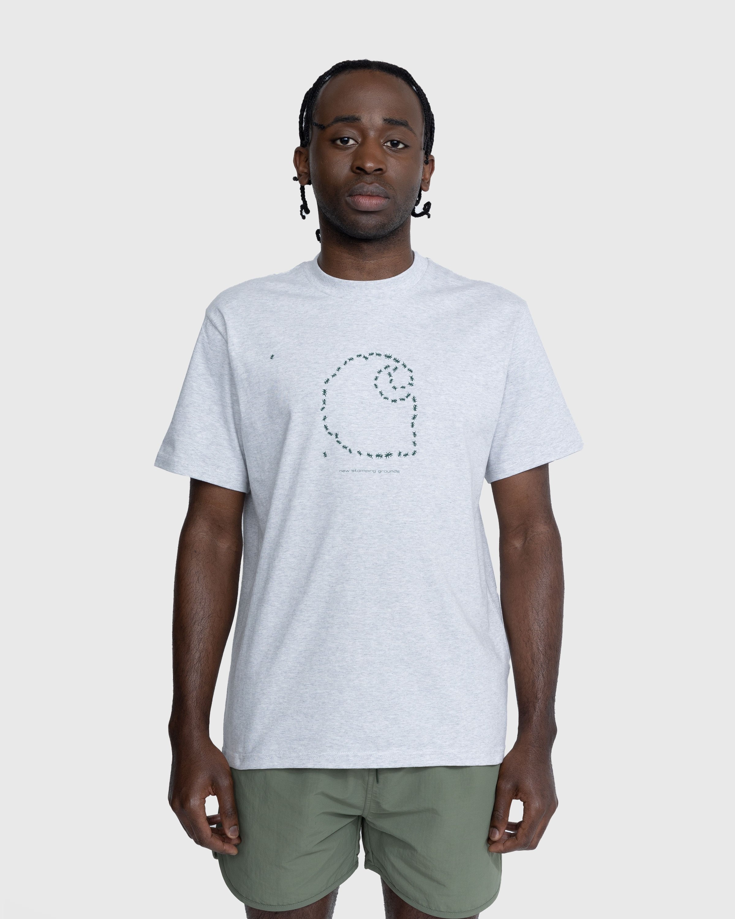 Carhartt WIP – Stomping Grounds T-Shirt Ash Heather/Dollar Green - Tops - Black - Image 2