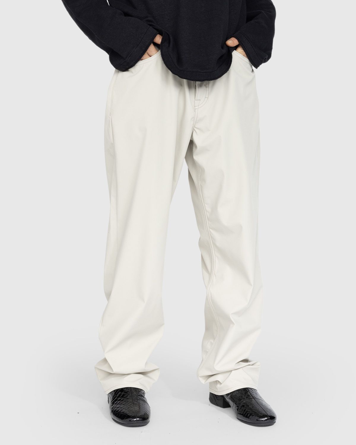 Our Legacy – Formal Cut Dusty White Muted Scuba - Pants - Beige - Image 2