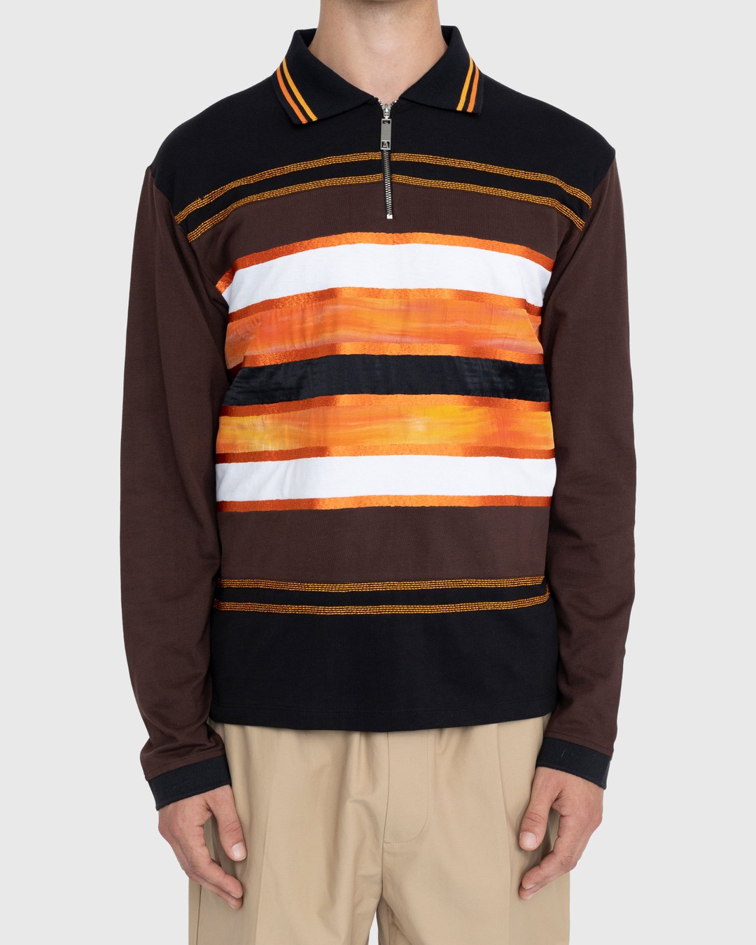 Ahluwalia – Mae Long-Sleeve Polo Brown - Longsleeves - Brown - Image 2