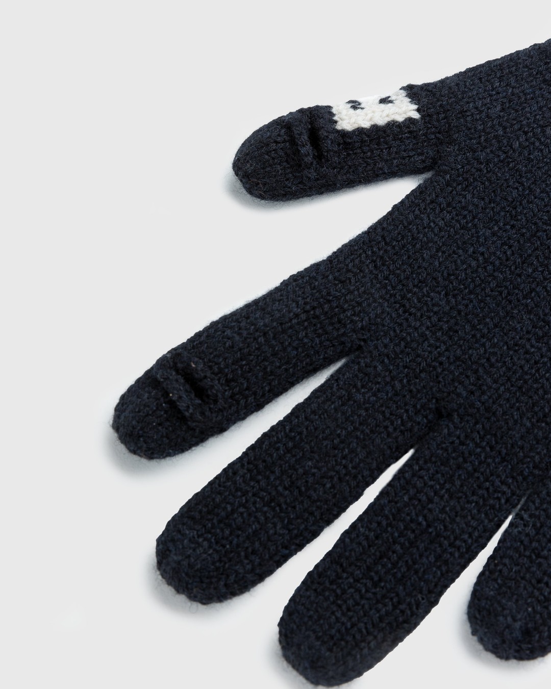 Acne Studios – Knit Gloves Black/Oatmeal Melange - 5-Finger - Black - Image 3