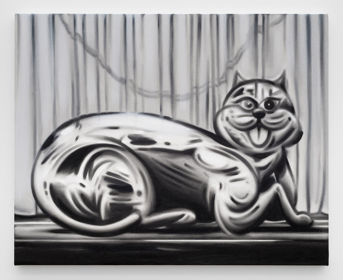 THE STINKING KITTY, 2021 Oil and graphite on canvas stretched over panel 24h x 30w in