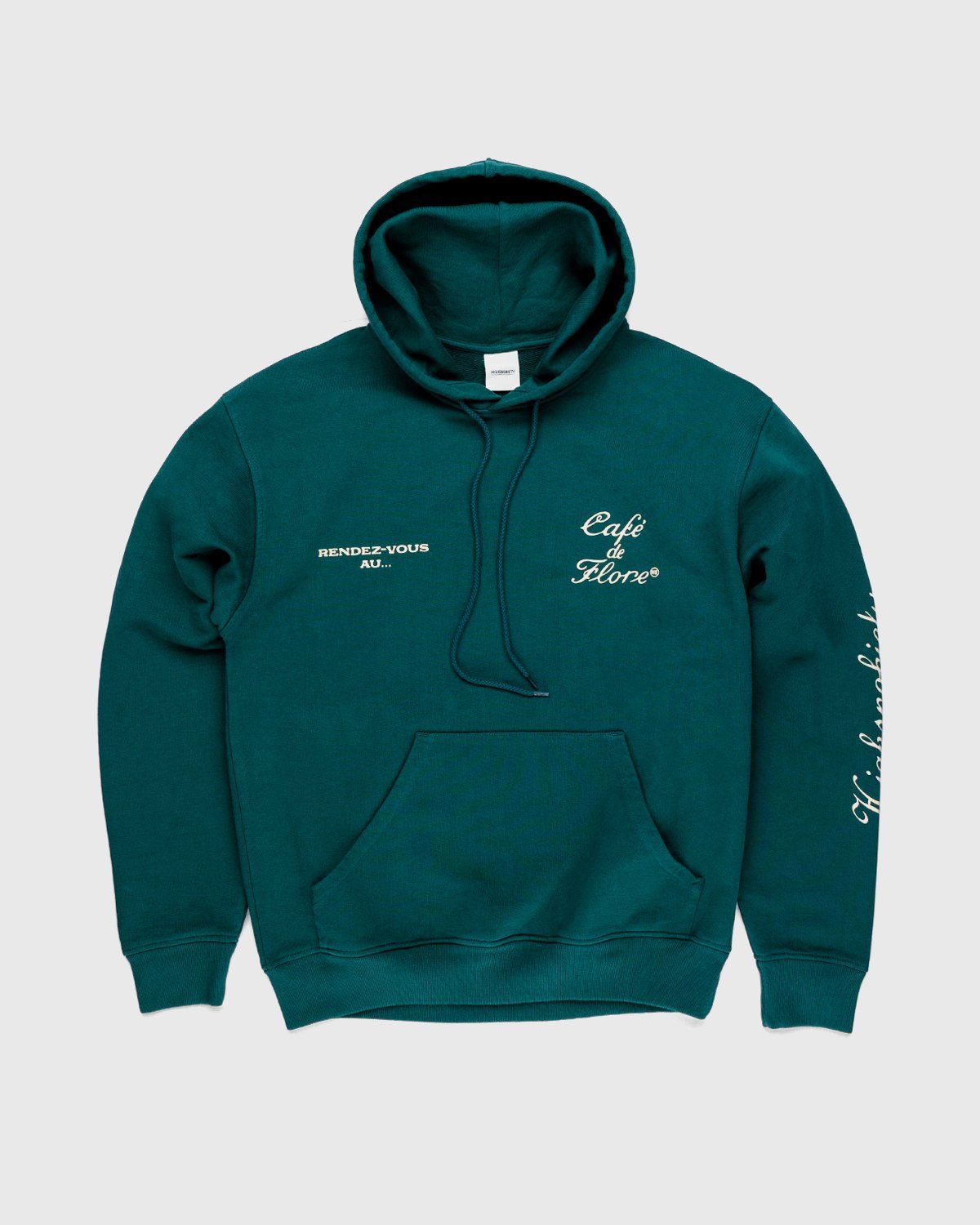 Highsnobiety – Not In Paris 3 x Café De Flore Hoodie Green - Sweats - Green - Image 1
