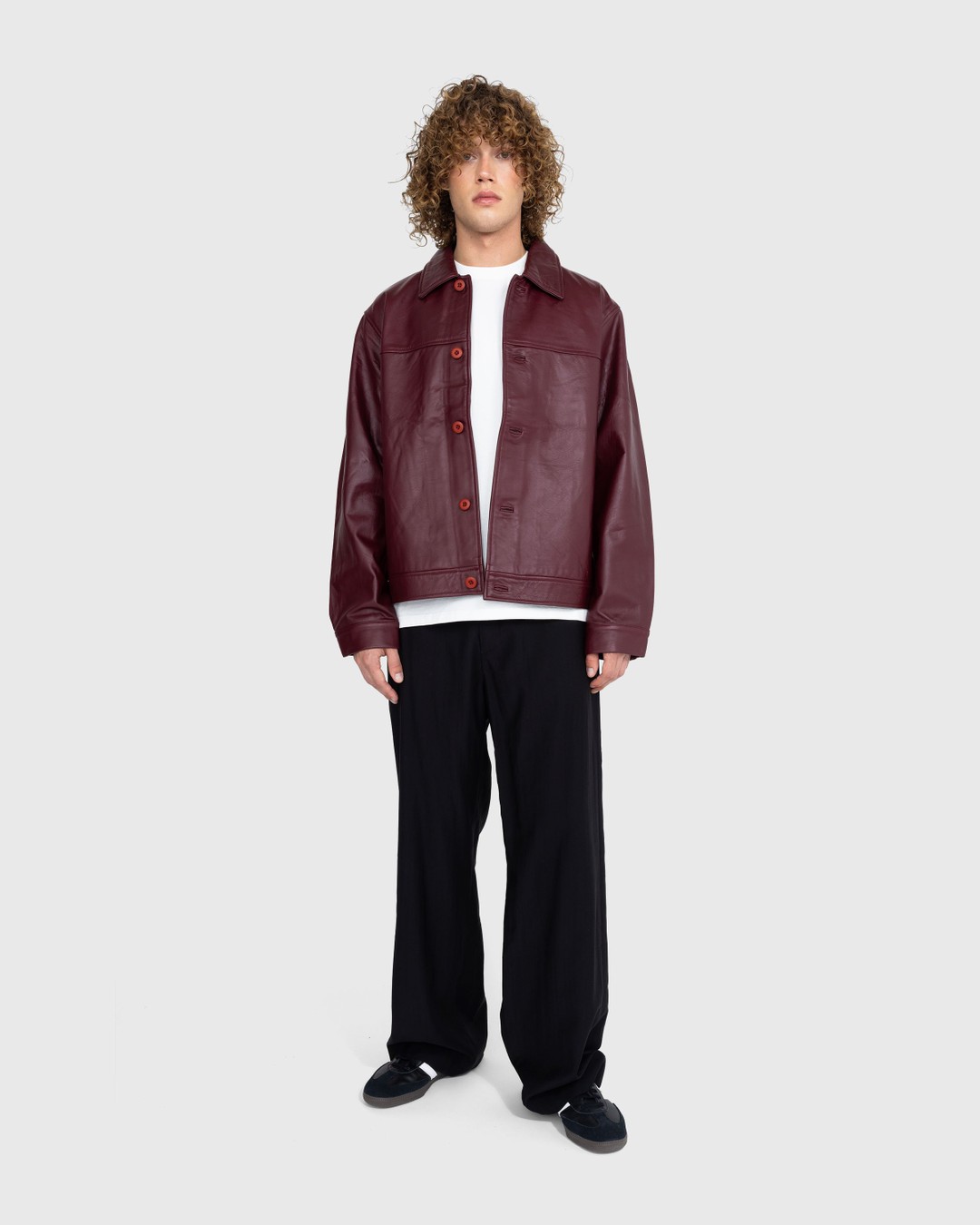 Highsnobiety – Neu York Leather Jacket Burgundy - Outerwear - Red - Image 3