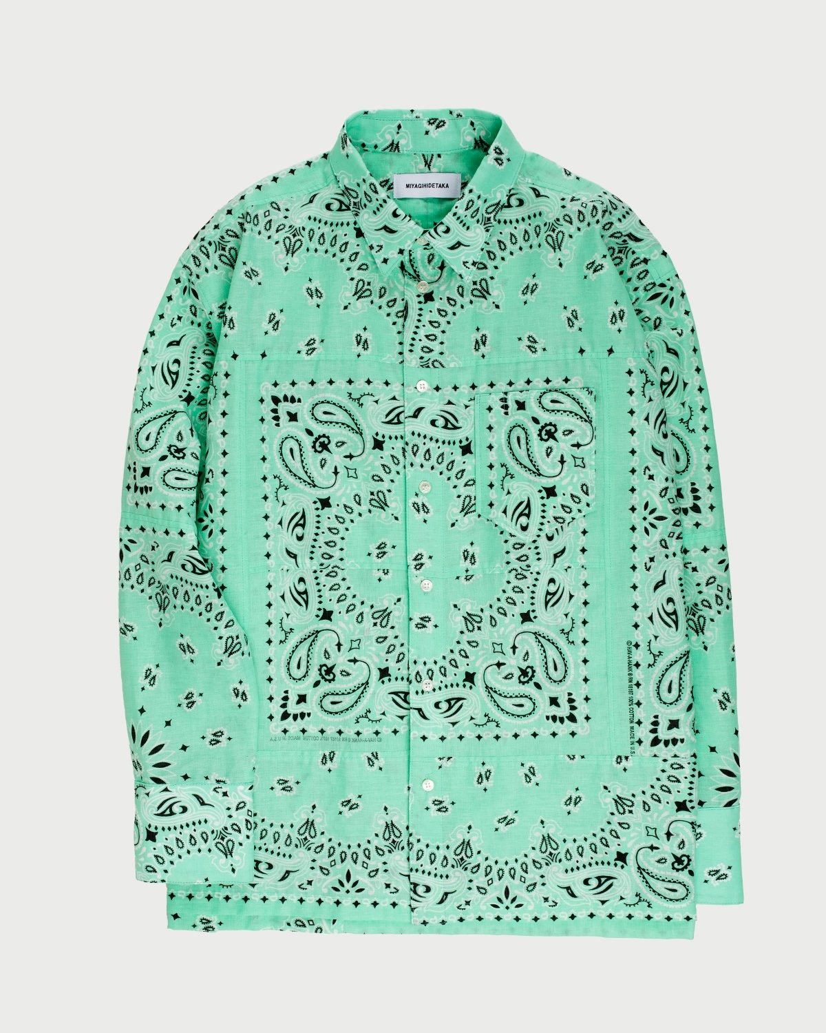 Miyagihidetaka – Bandana Shirt Mint - Shirts - Green - Image 1