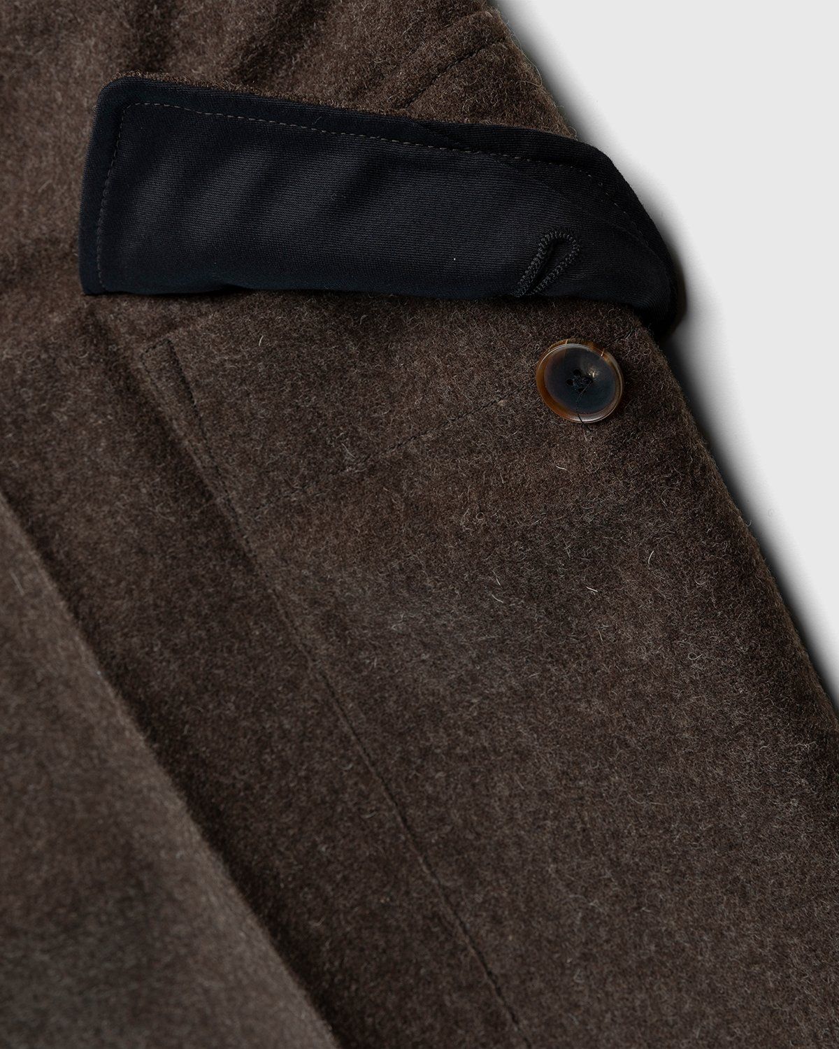 Auralee – High-Waisted Shetland Wool Pants Dark Brown - Pants - Brown - Image 5