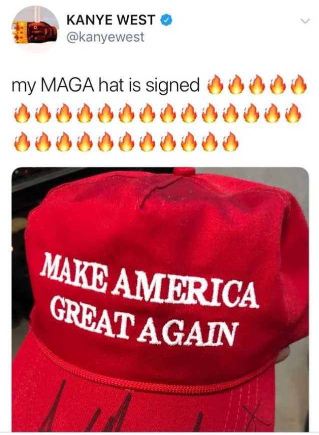 kanye west maga hat tweet