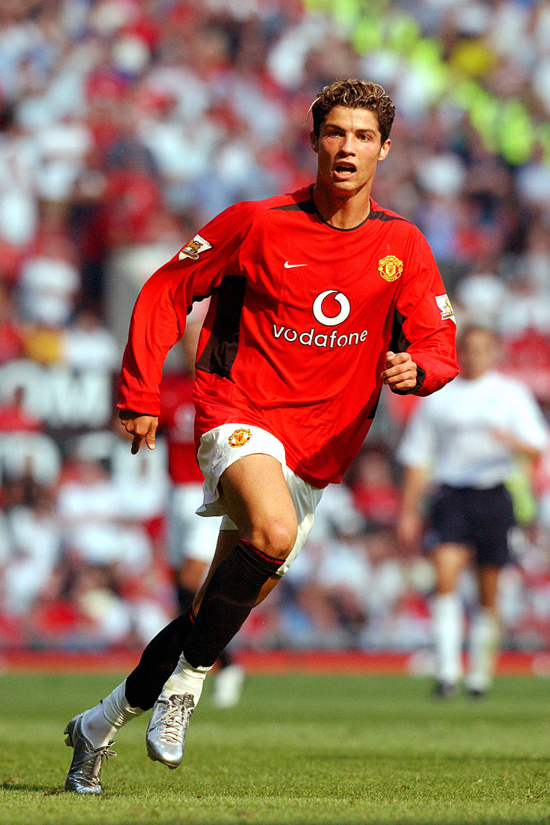 Ronaldo in action during the FA Barclaycard Premiership match between Manchester United v Bolton Wanderers at Old Trafford on August 16, 2003 in Manchester, England. 