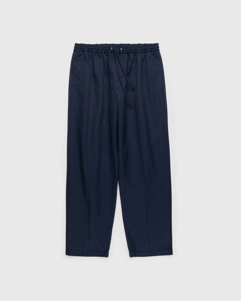 Cotton Nylon Elastic Pants Navy