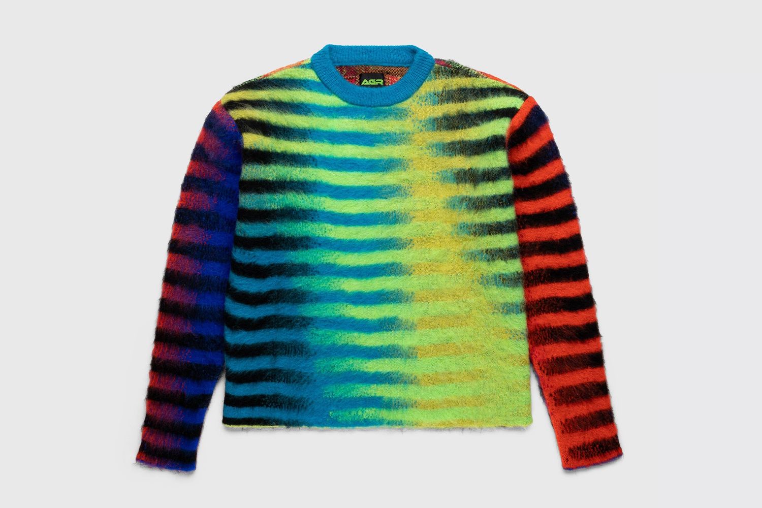 Striped Mohair Crewneck Sweater