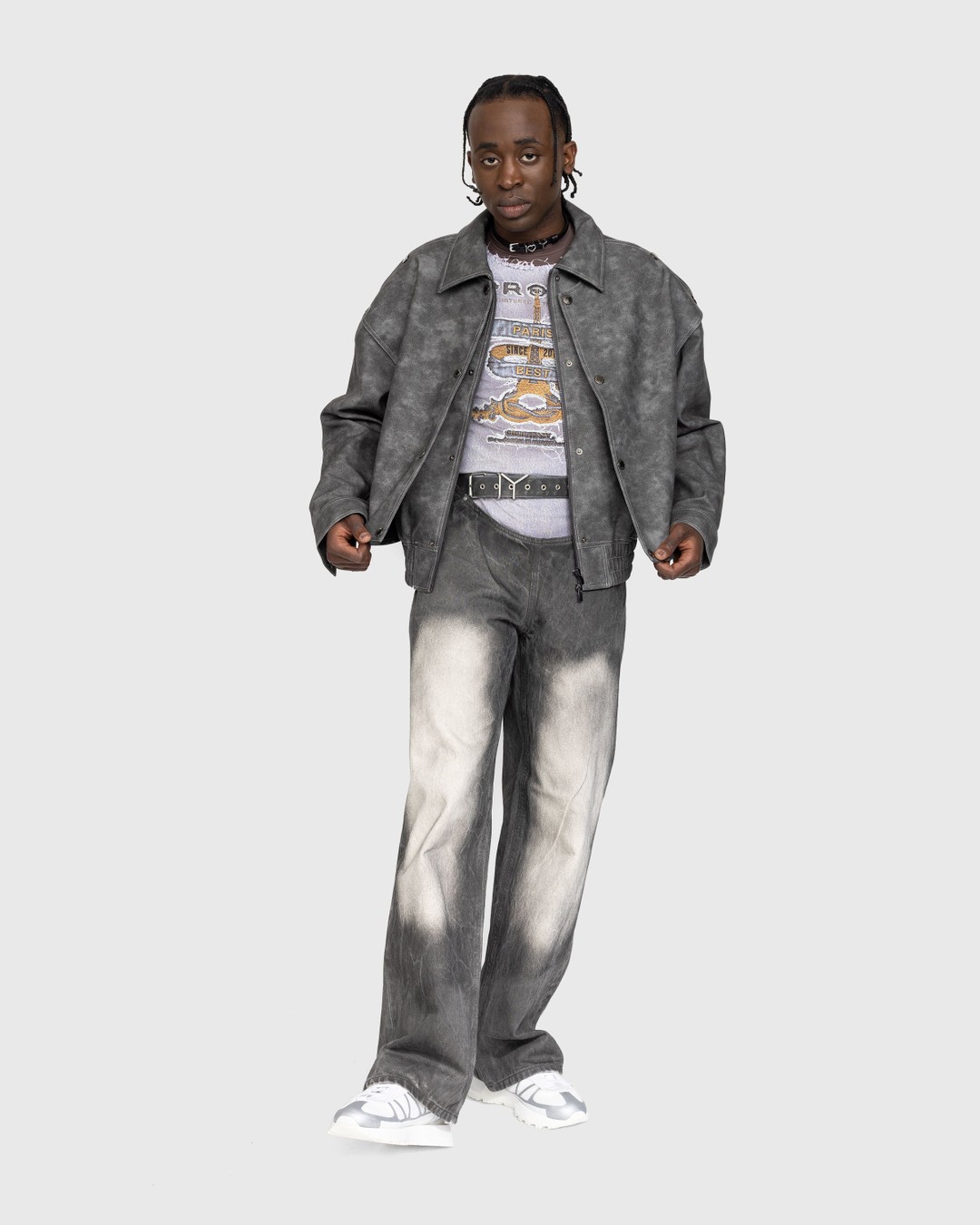 Y/Project – Y Belt Arc Jeans Faded Black - Pants - Grey - Image 4