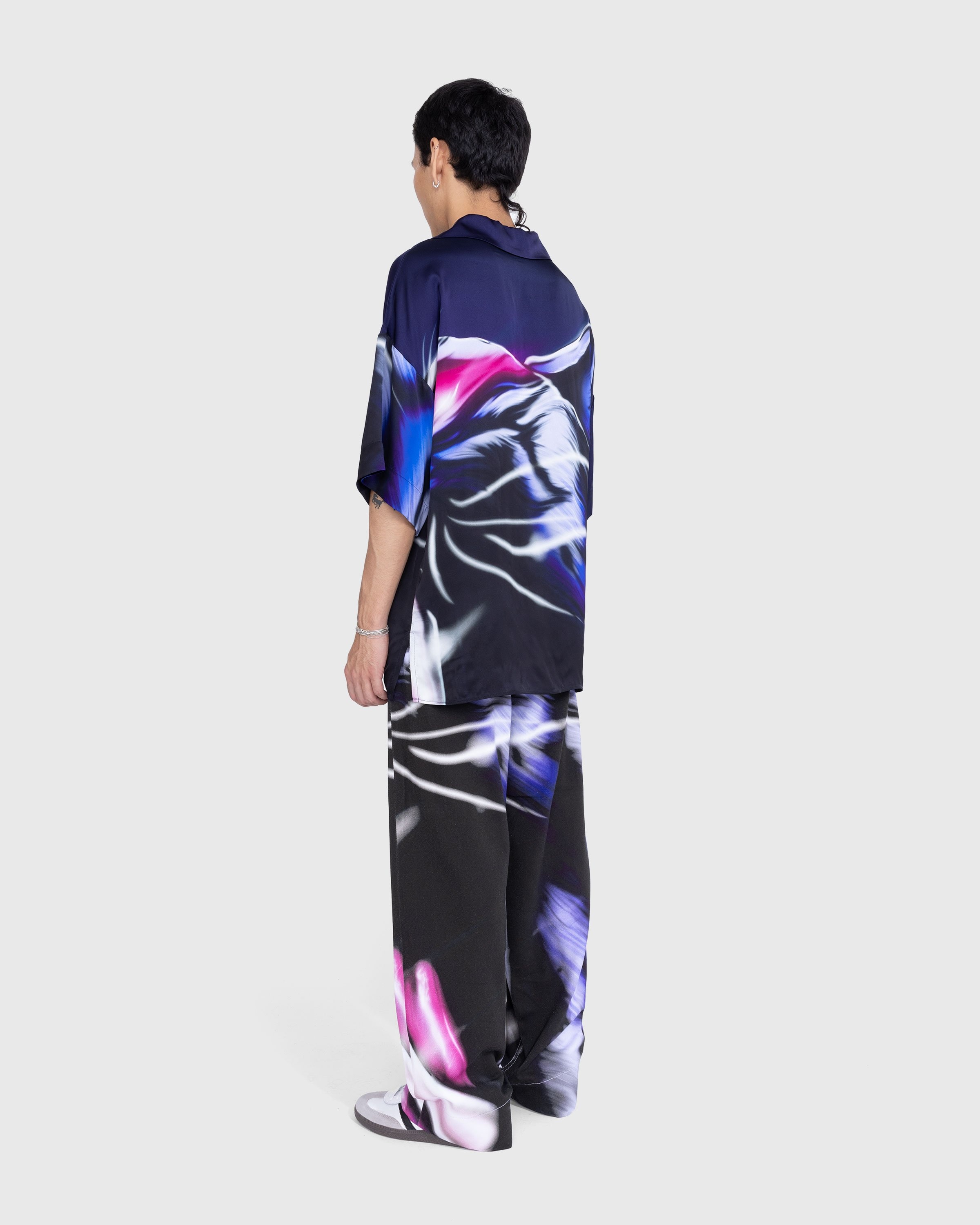Gerrit Jacob – Satin Printed Shirt Navy/Lilac - Shirts - Purple - Image 4