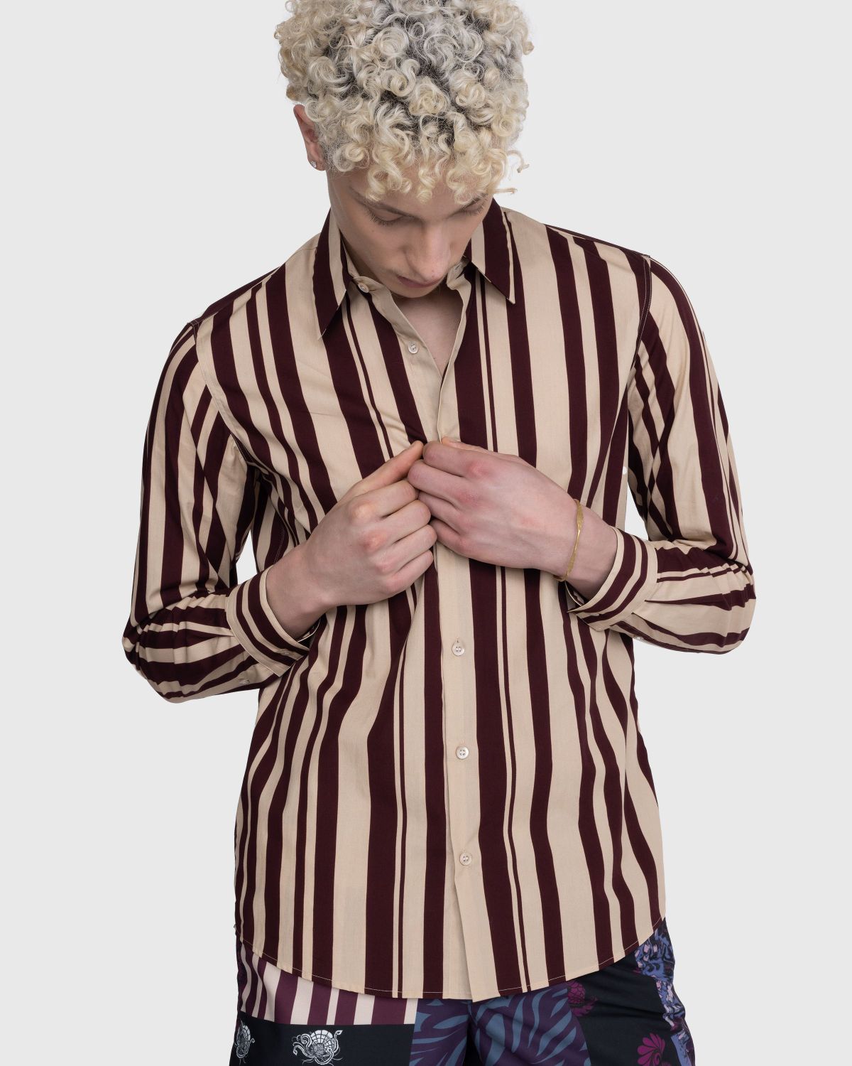 Dries van Noten – Curle Shirt Burgundy - Shirts - Red - Image 6