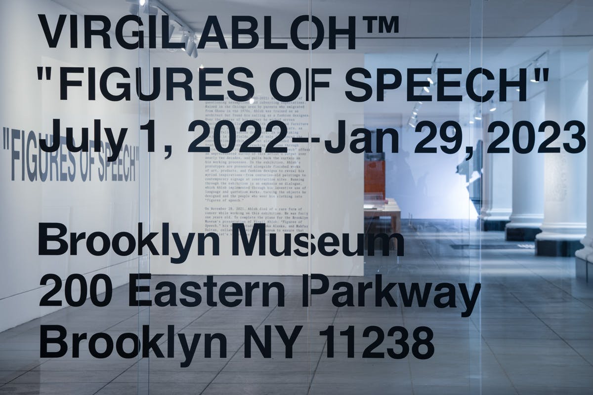 Virgil Abloh: “Figures of Speech”. Brooklyn Museum, July 1, 2022 - January 29, 2023