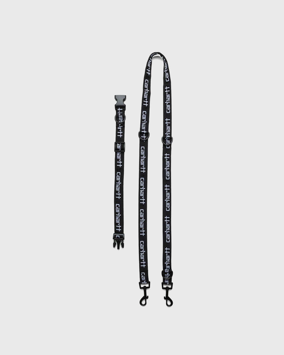 Carhartt WIP – Script Dog Leash Collar Set Black White - Lifestyle - Black - Image 1