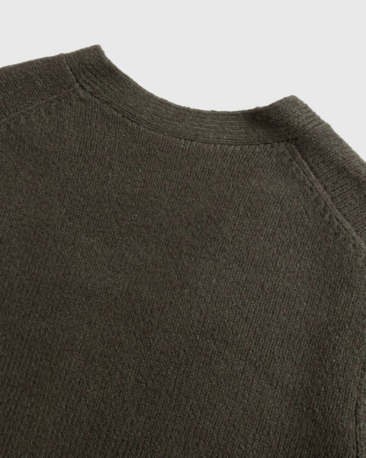 Acne Studios – Wool Blend V-Neck Cardigan Sweater Forest Green - Cardigans - Grey - Image 4