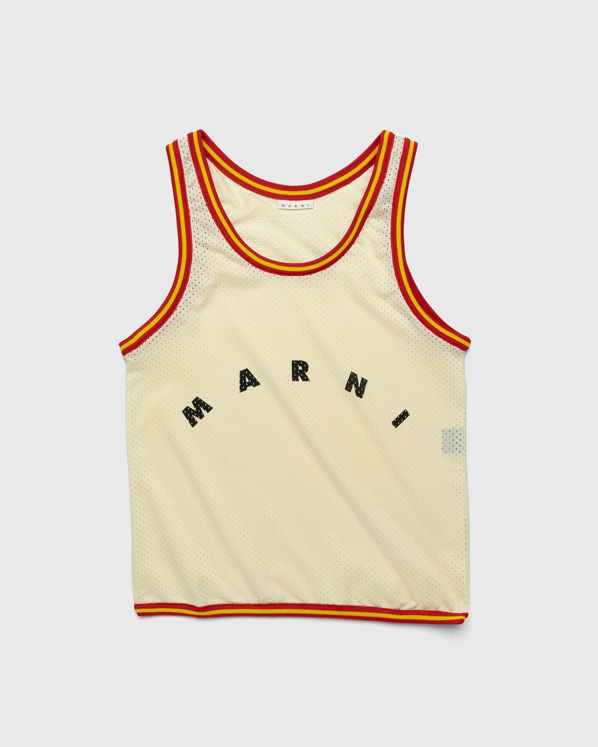 Marni – Basket Tank Top Shopping Bag Silk White - Shoulder Bags - Beige - Image 1