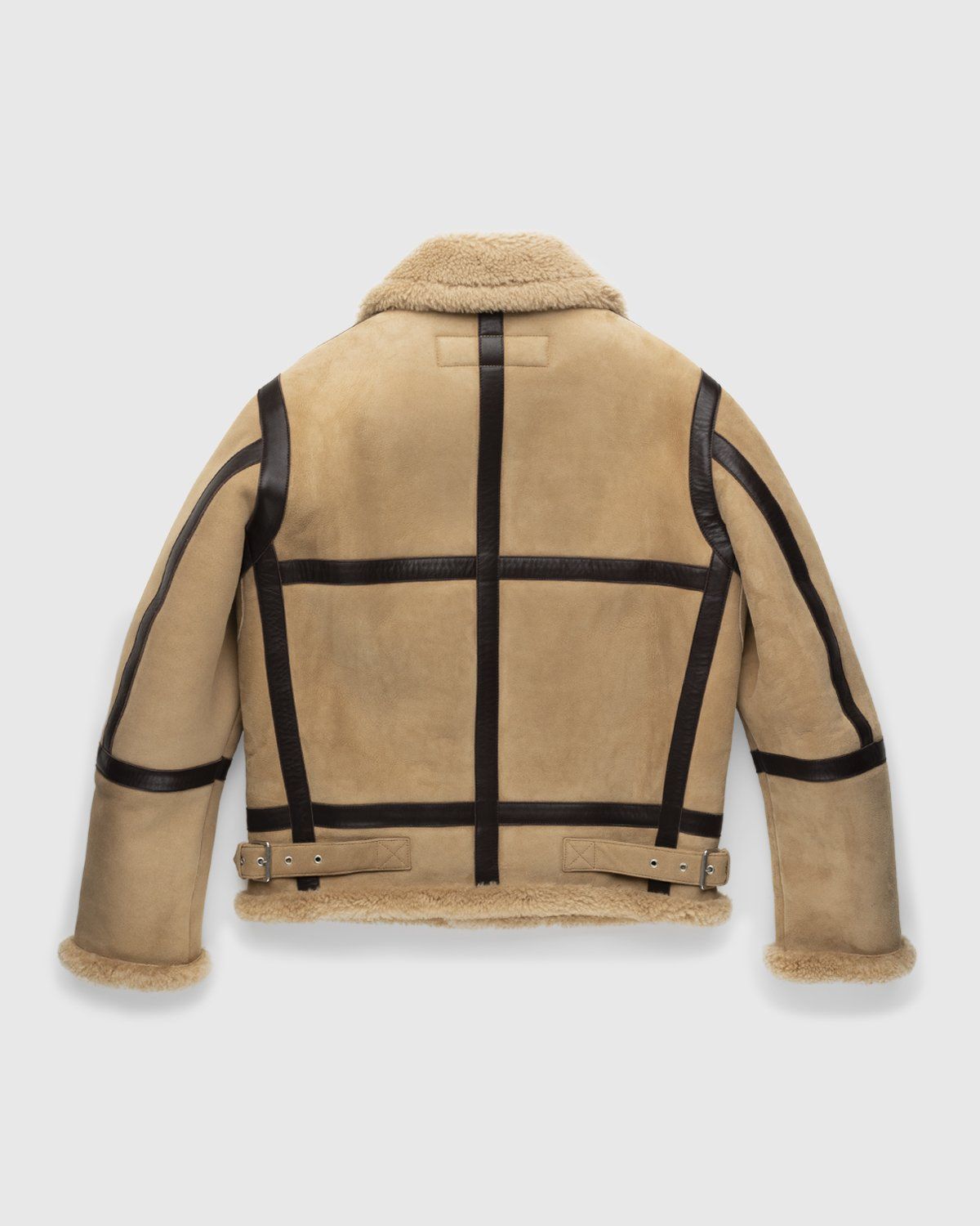 Acne Studios – Shearling Leather Jacket Almond Beige - Outerwear - Beige - Image 2