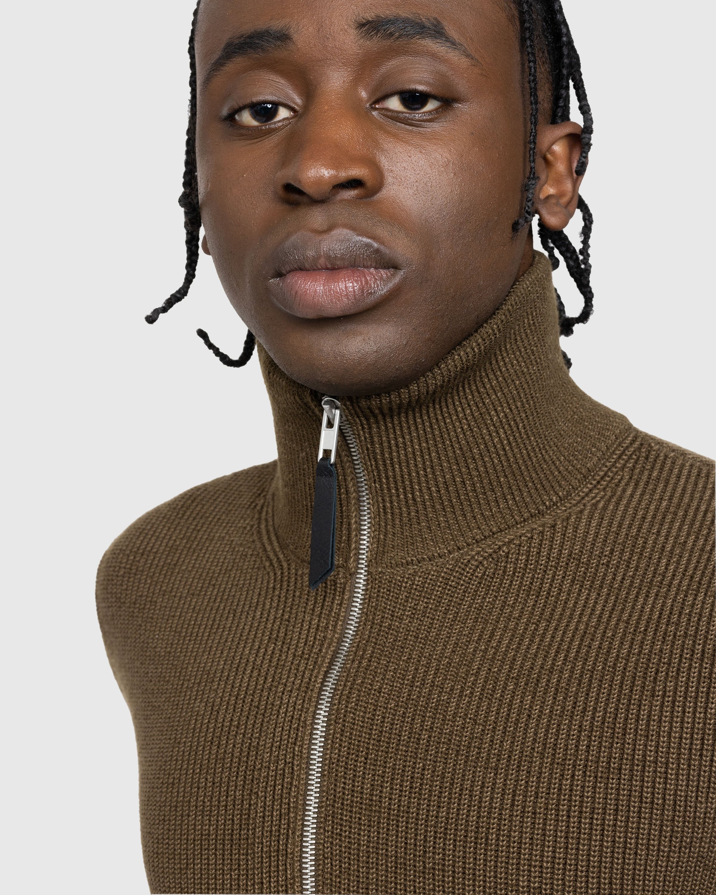 Maison Margiela Knit Zip Up Cardigan Brown Highsnobiety Shop