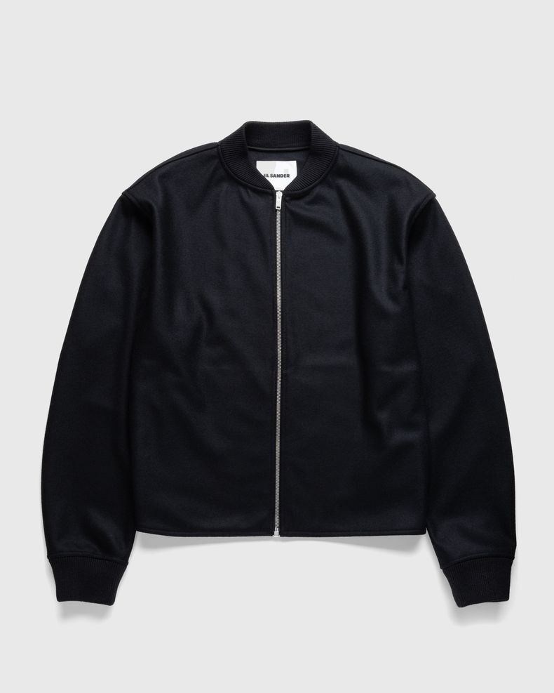 Full-Zip Wool Melton Jacket Black