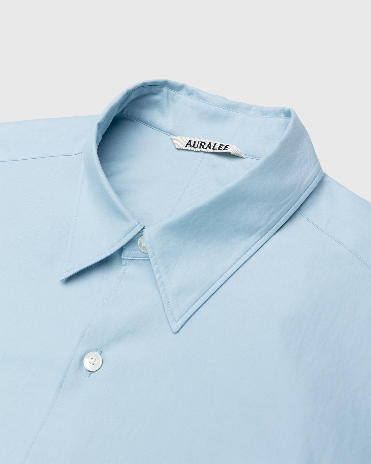 Auralee – Twill Shirt Blue - Shirts - Blue - Image 3