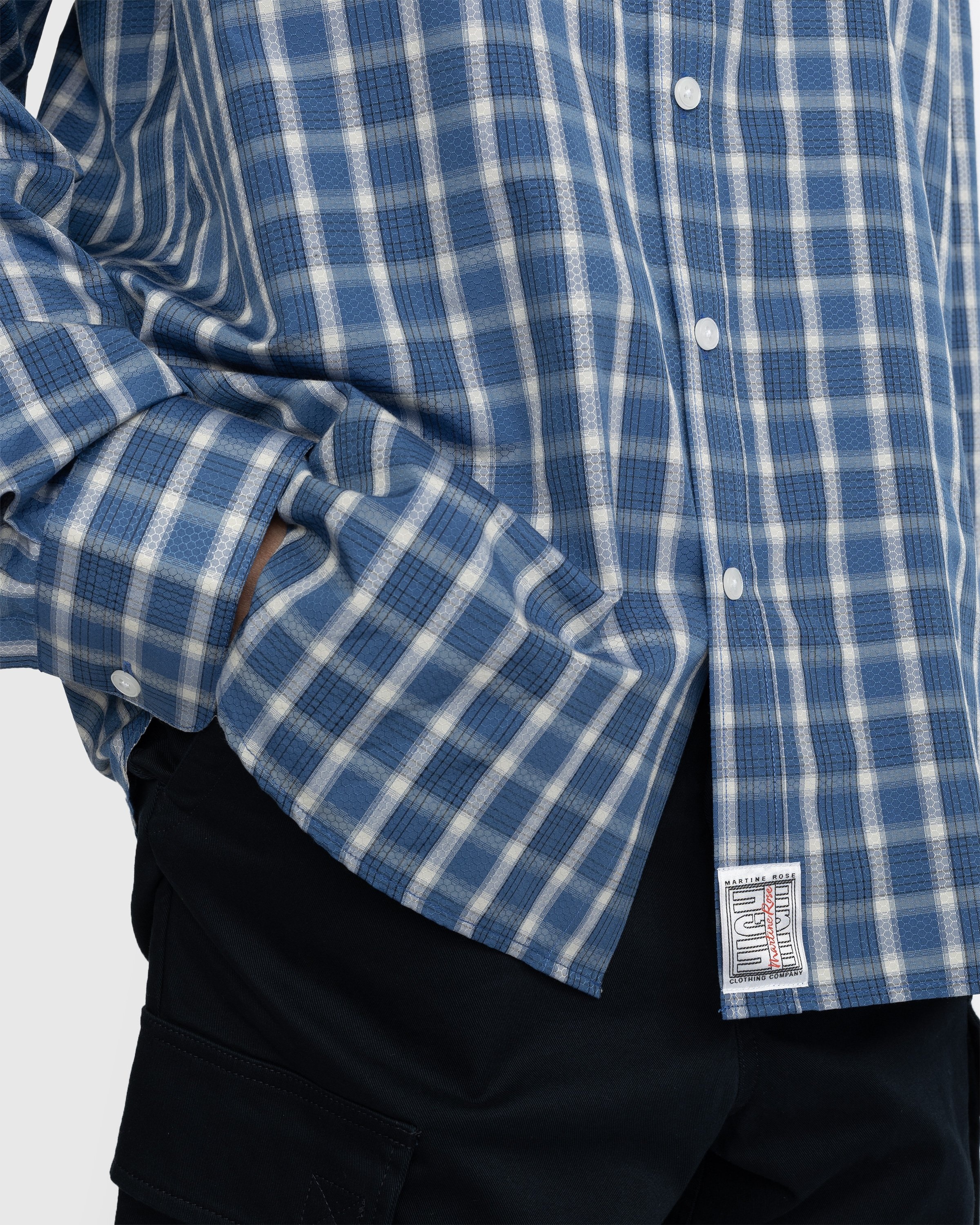 Martine Rose – Classic Check Button-Down Shirt Blue - Shirts - Blue - Image 7