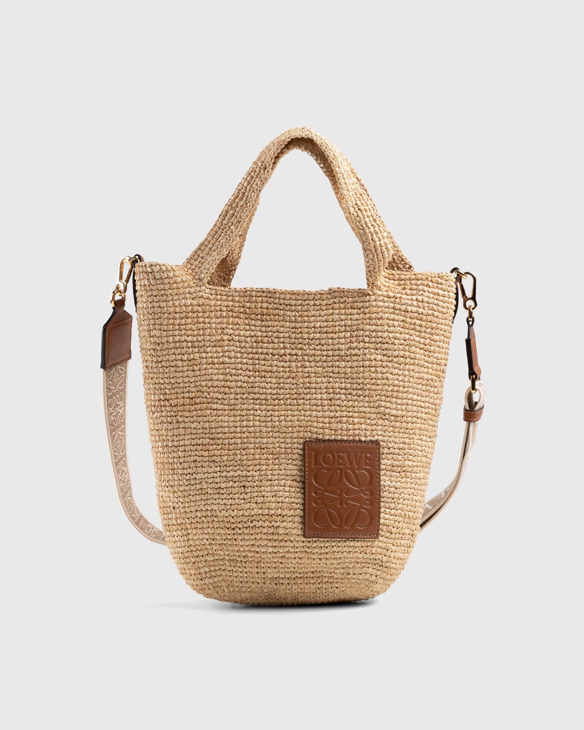 Loewe Large Basket Bag in Natural & Tan