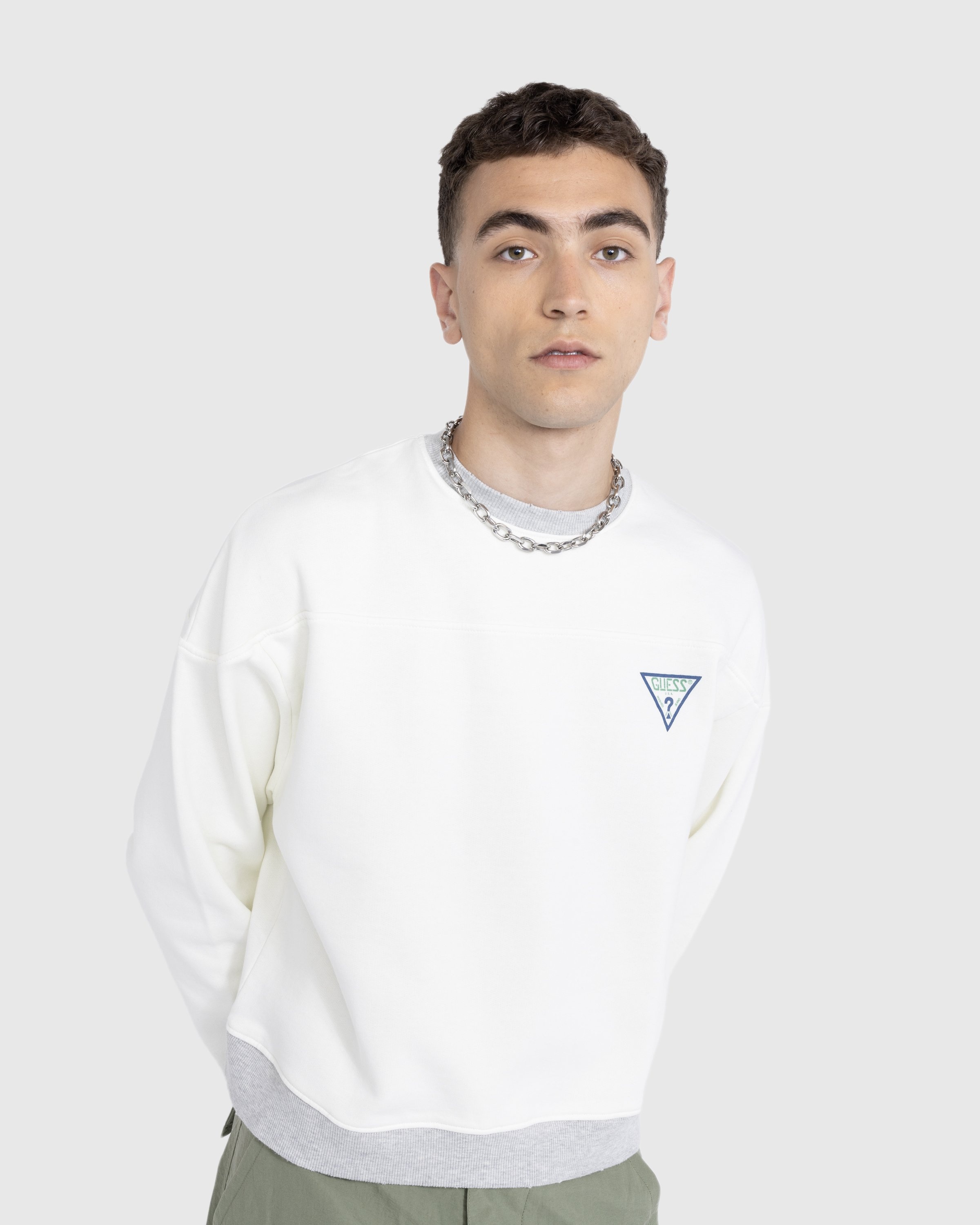 Guess USA Vintage Logo Crewneck Alabaster White Highsnobiety Shop