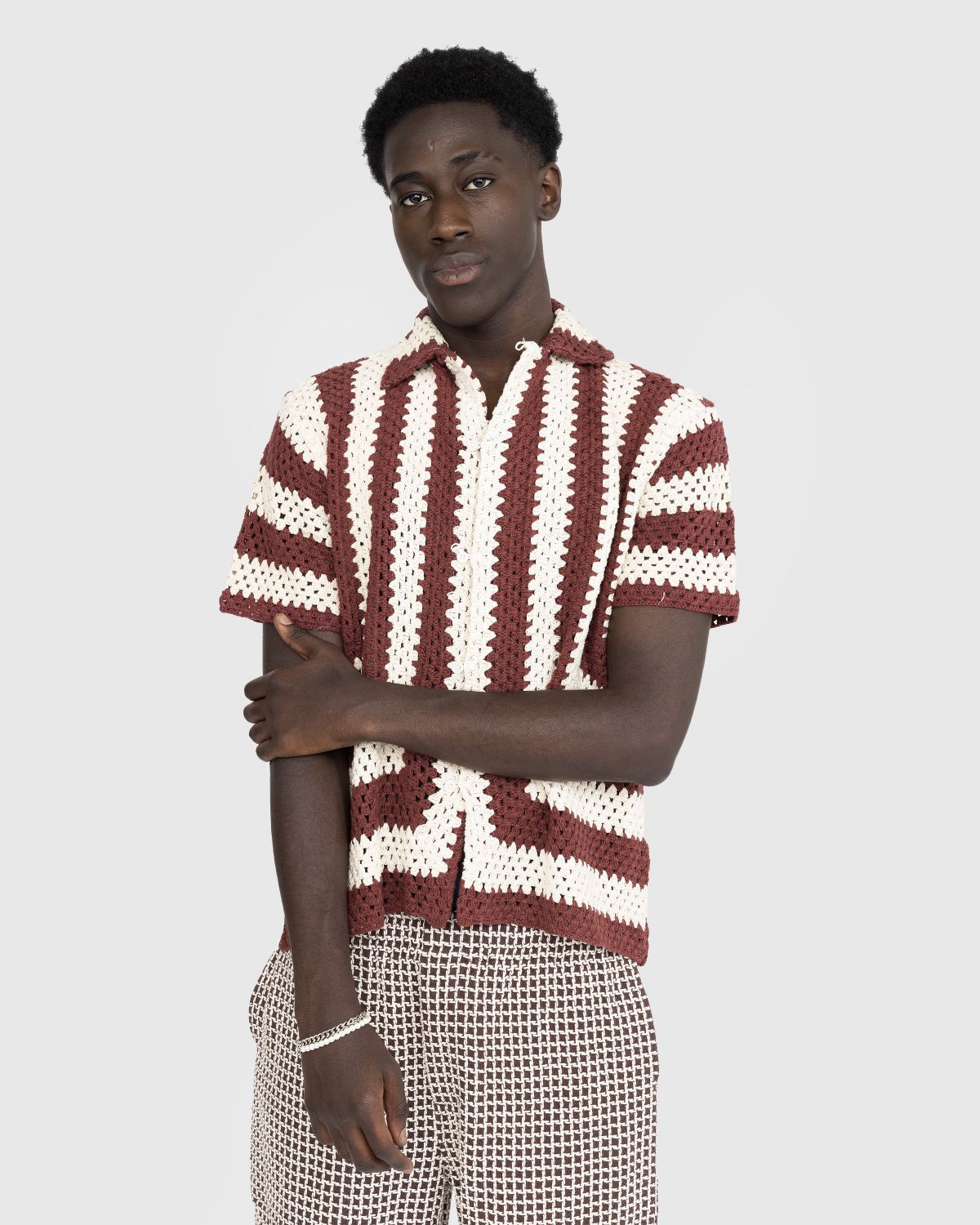 Bode – Flagship Crochet Shirt Paprika - Shirts - Red - Image 2