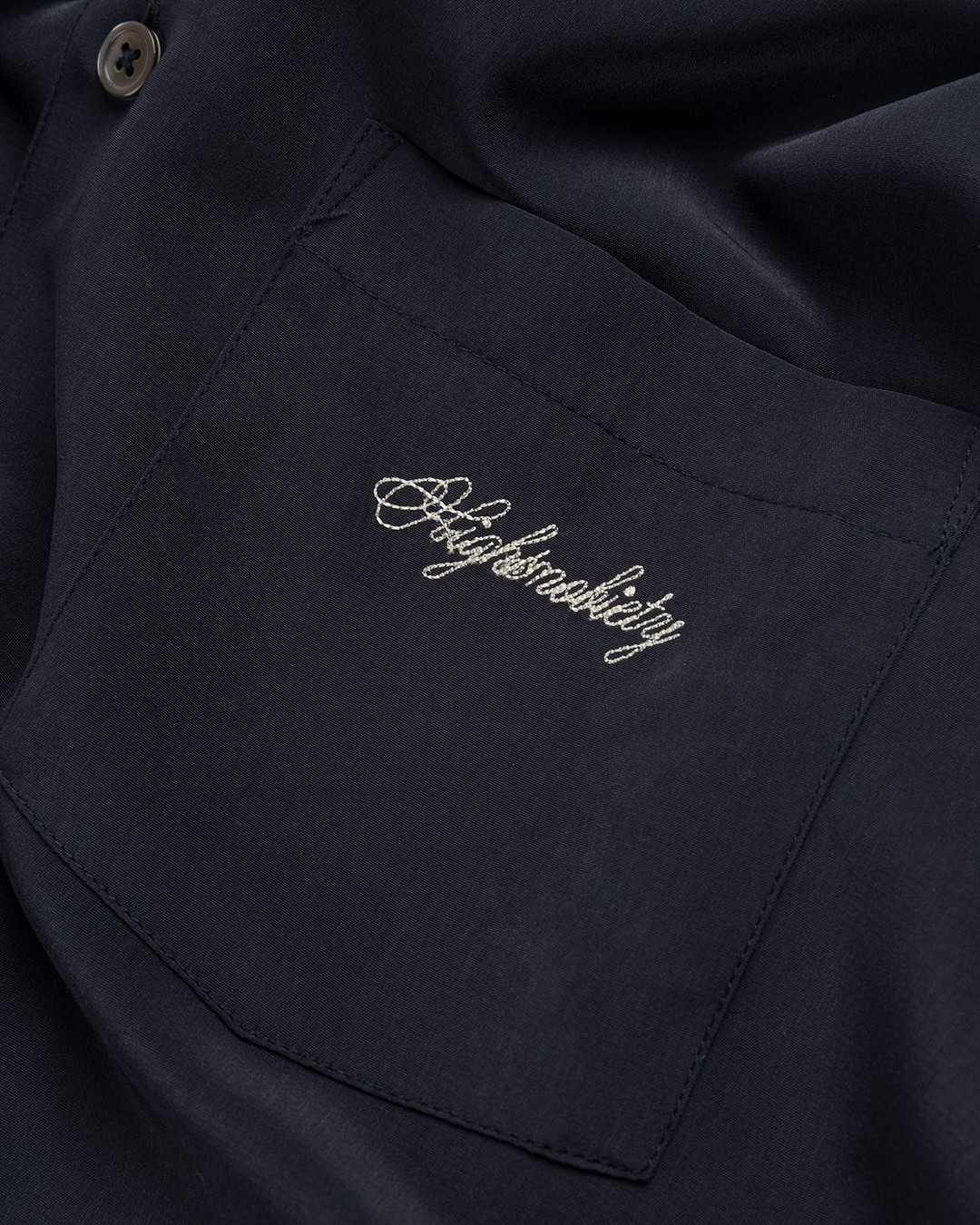 Highsnobiety – Rayon Short-Sleeve Shirt Navy Cream - Shirts - Blue - Image 5