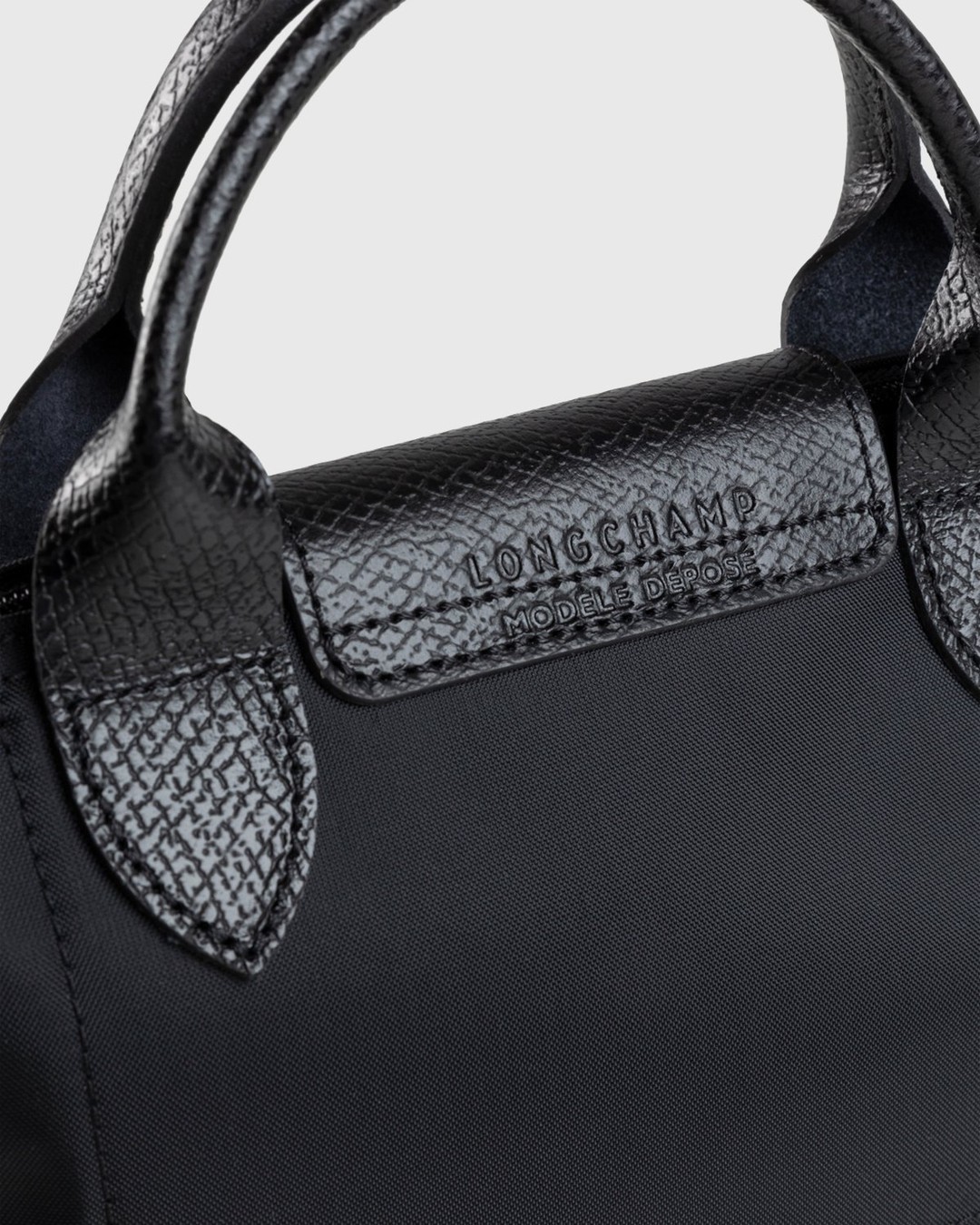 Longchamp 'le Pliage Cuir' Leather Tote in Black