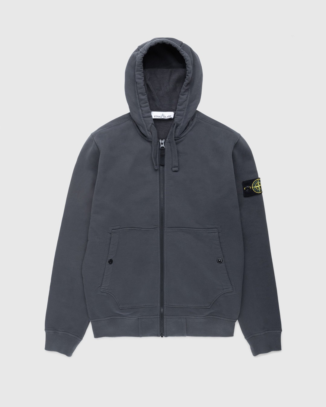 Stone Island – Logo Patch Hooded Jacket Lead Grey - Knitwear - Grey - Image 1
