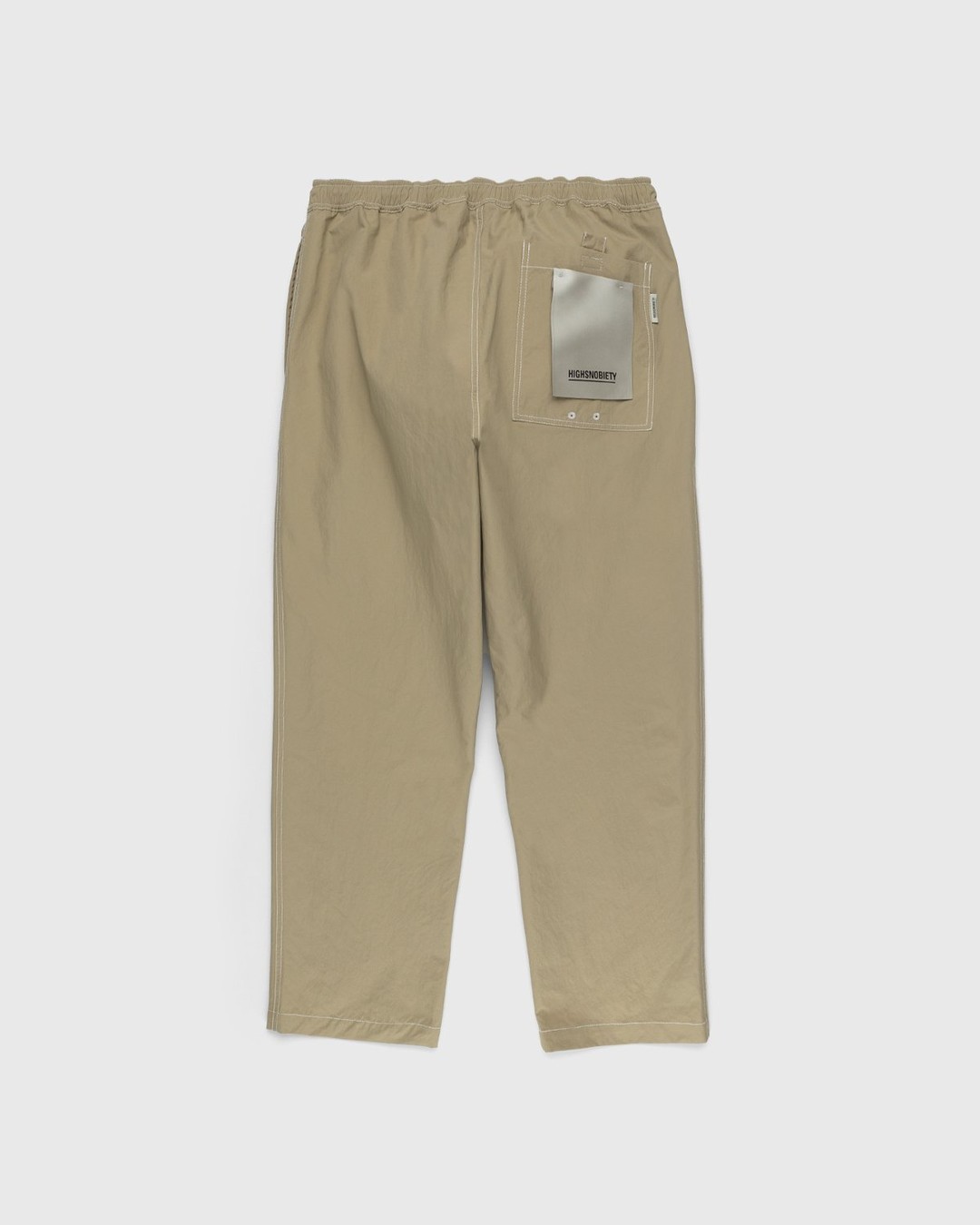 Highsnobiety – Contrast Brushed Nylon Elastic Pants Beige - Pants - Beige - Image 2
