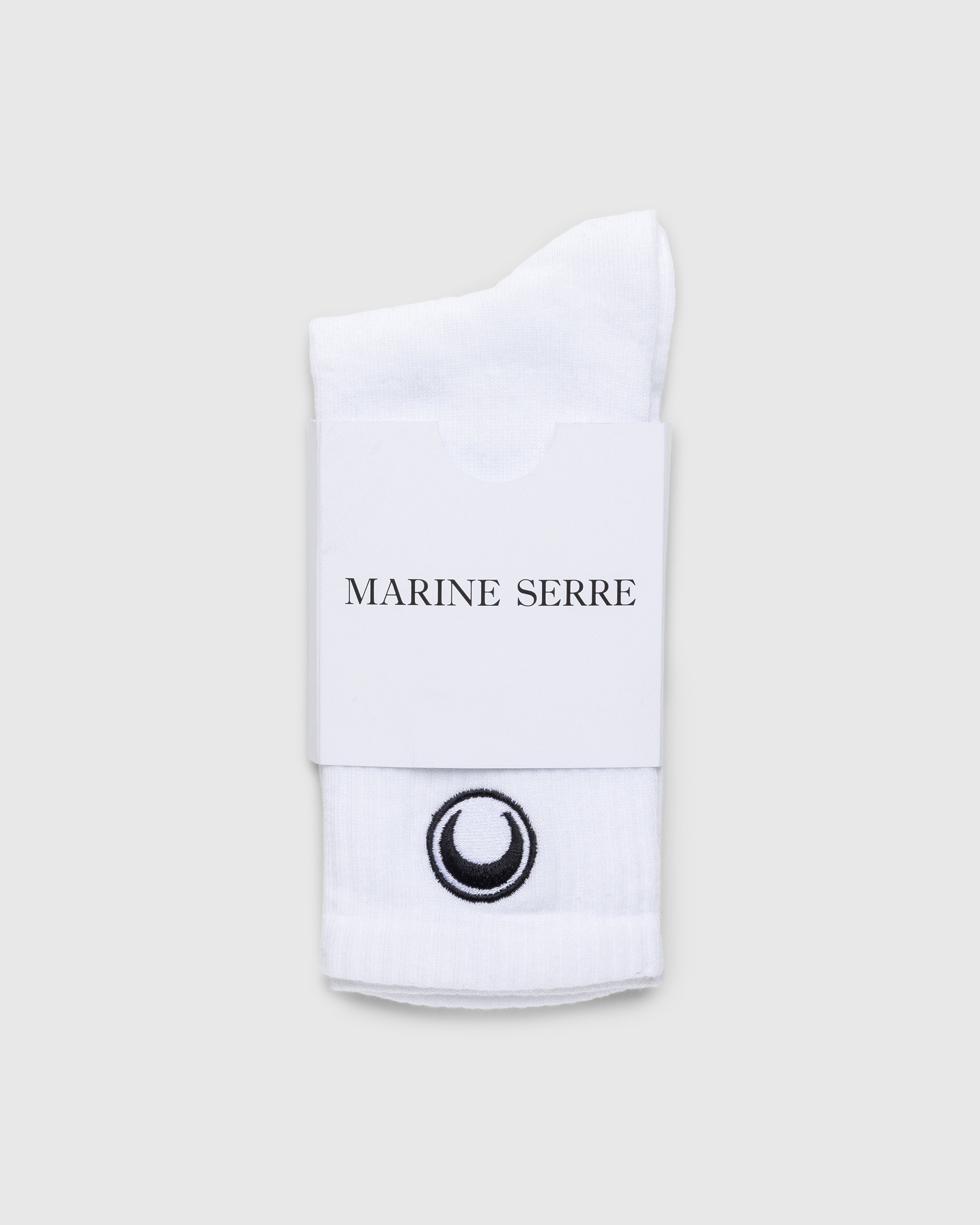 Marine Serre – Embroidered Olympic Socks White - Socks - White - Image 1