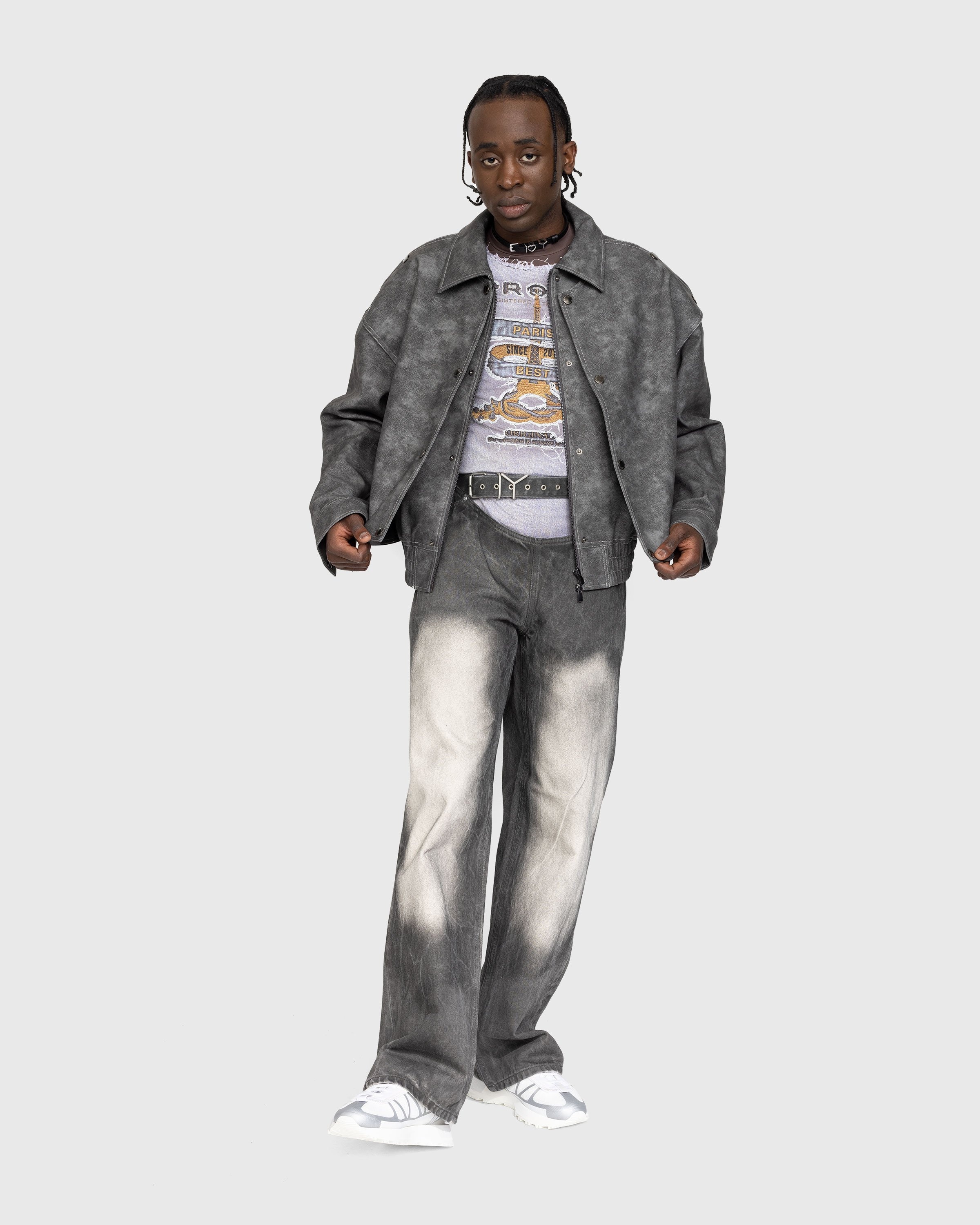 Y/Project – Y Belt Arc Jeans Faded Black - Pants - Grey - Image 4