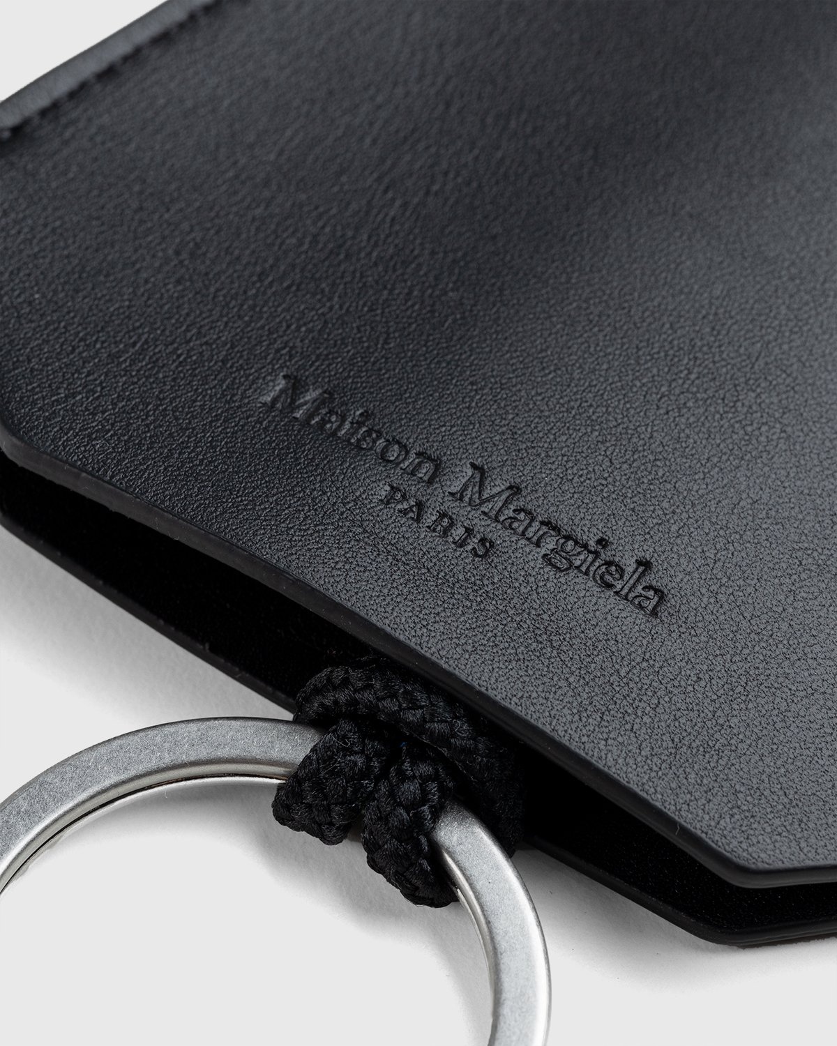 Maison Margiela – Leather Key Ring Black - Keychains - Black - Image 4