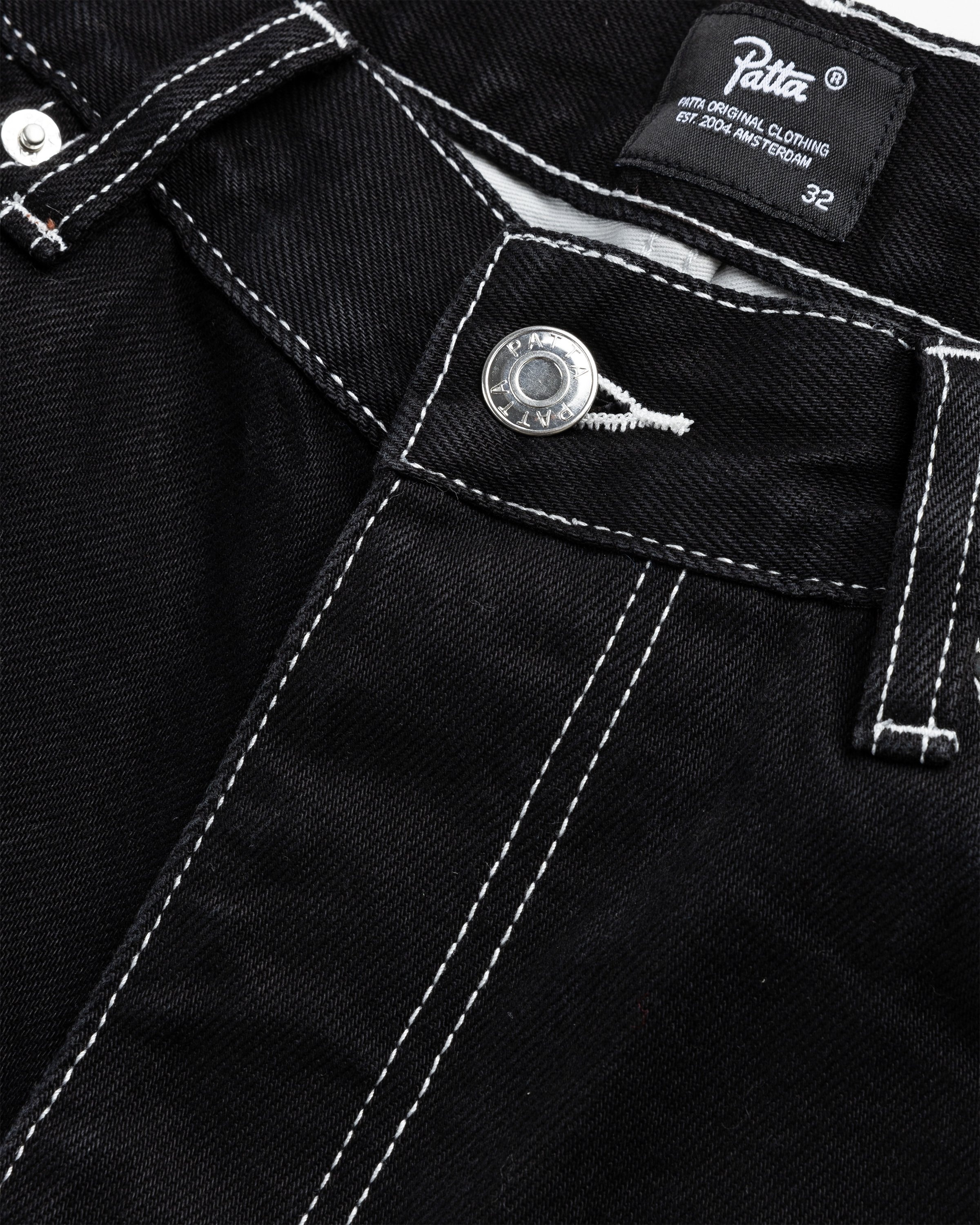 Patta Contrast Stitch Loose Denim Pants Black Highsnobiety Shop