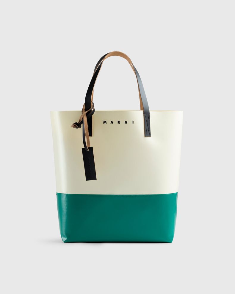 Marni – Tribeca Two-Tone Tote Bag White/Green