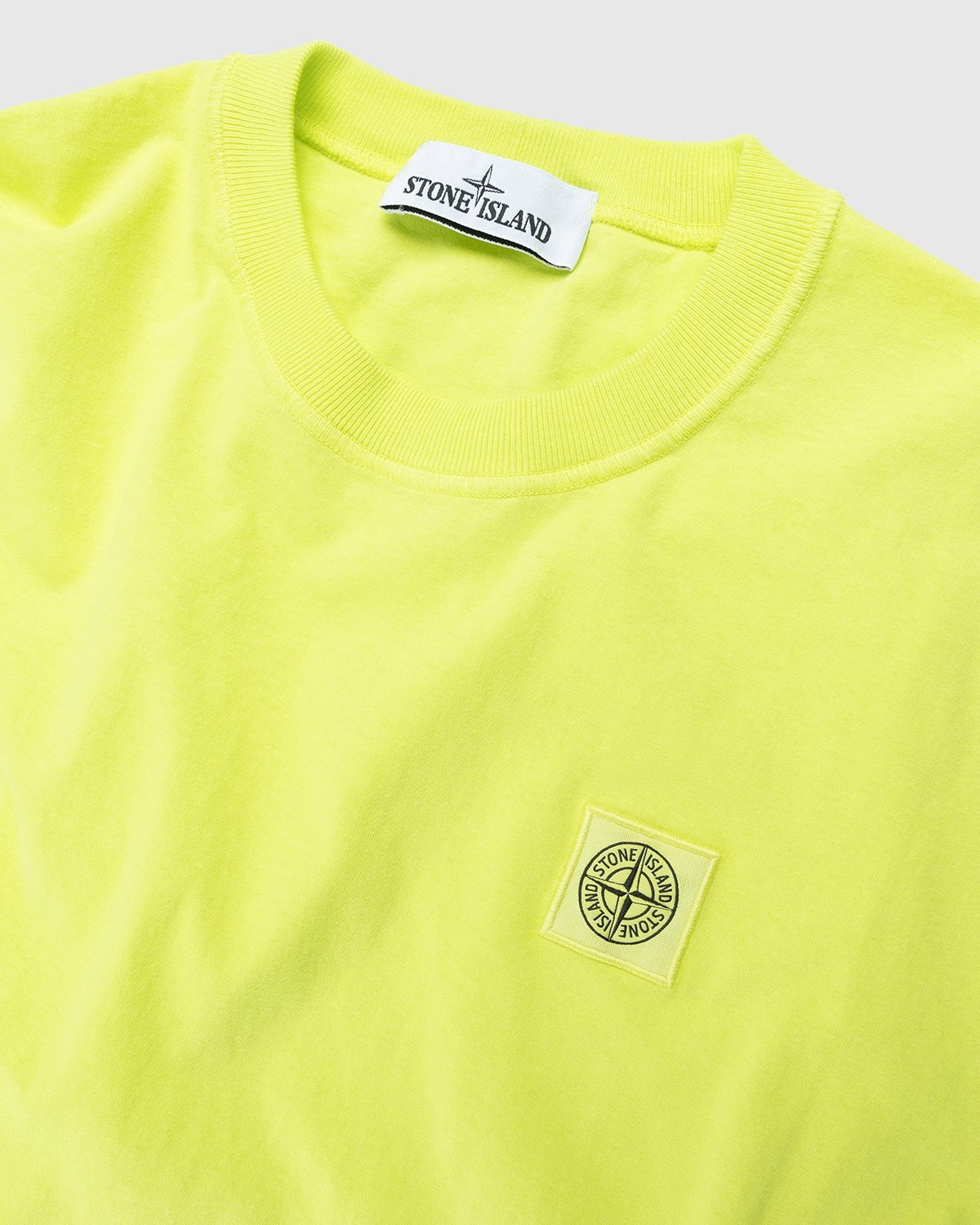 Stone Island – 23757 Garment-Dyed Fissato T-Shirt Lemon - Tops - Yellow - Image 4