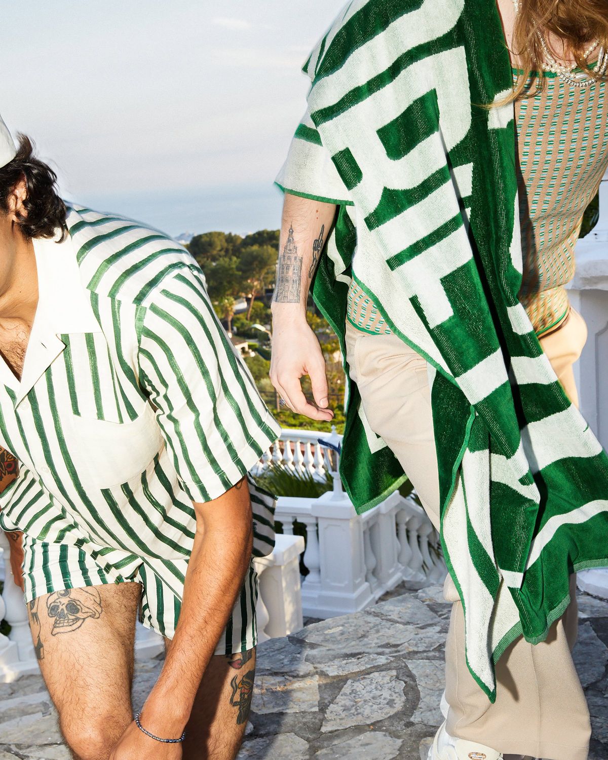 Vilebrequin x Highsnobiety – Logo Towel Sand - Towels - Green - Image 4
