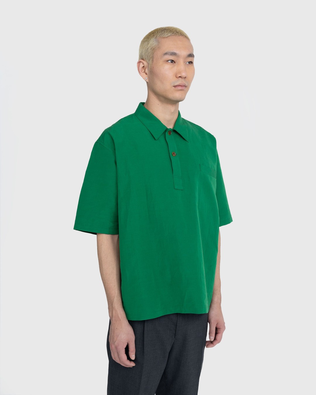 Auralee – High Density Finx Linen Weather Shirt Green