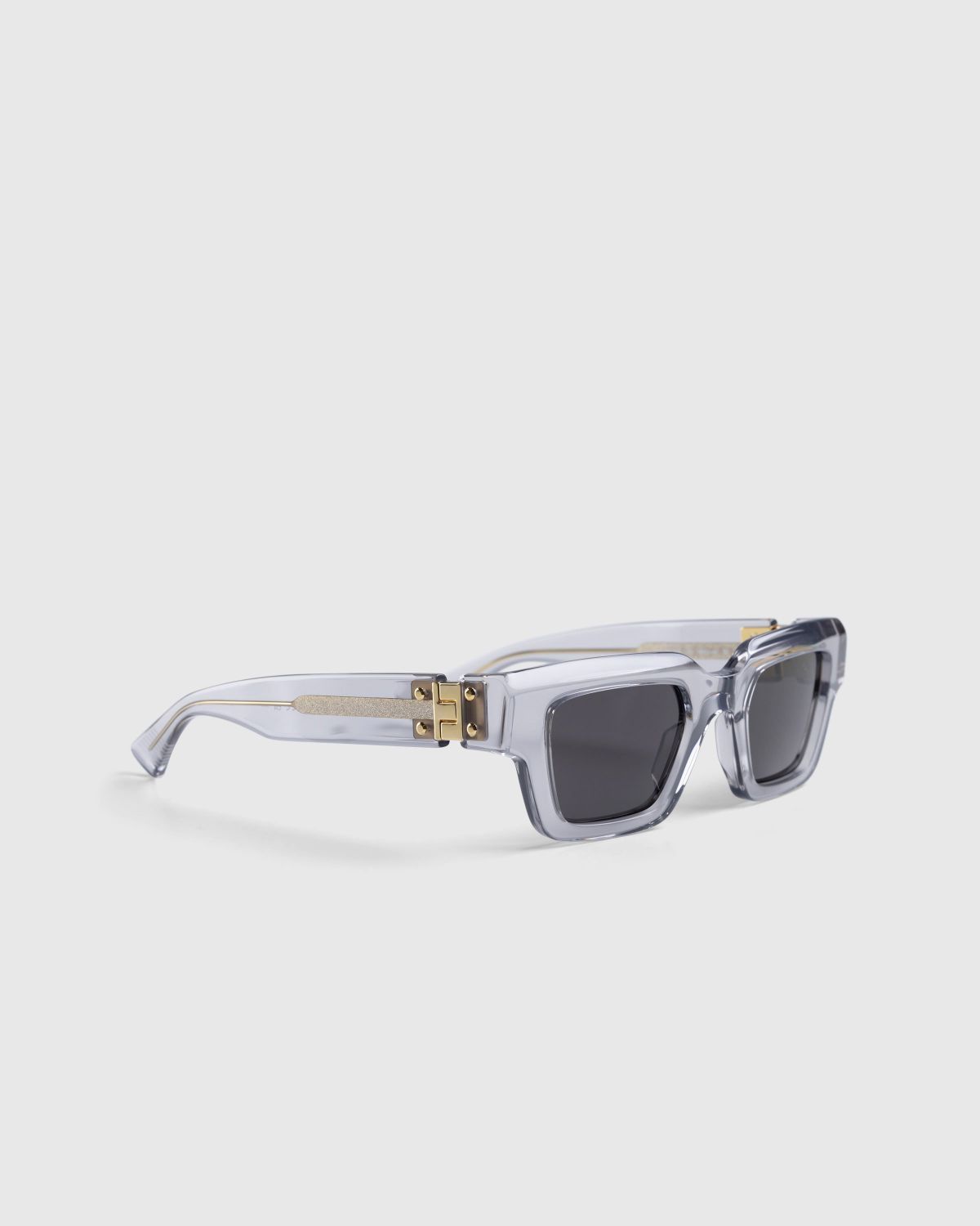 Bottega Veneta – Hinge Acetate Square Sunglasses Crystal - Eyewear - Silver - Image 2